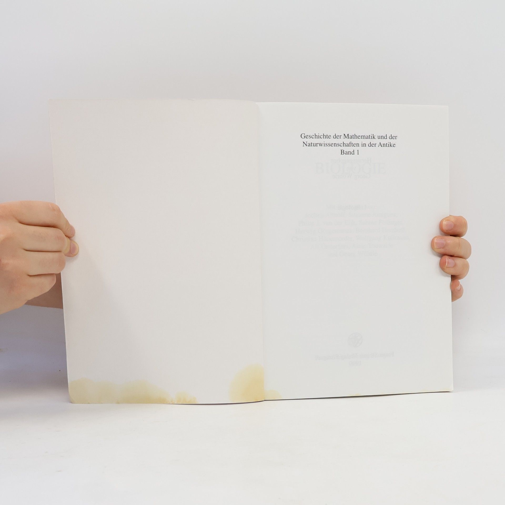 Georg Wöhrle Geschichte der Mathematik und der Naturwissenschaften in der Antike - 1: Biologie