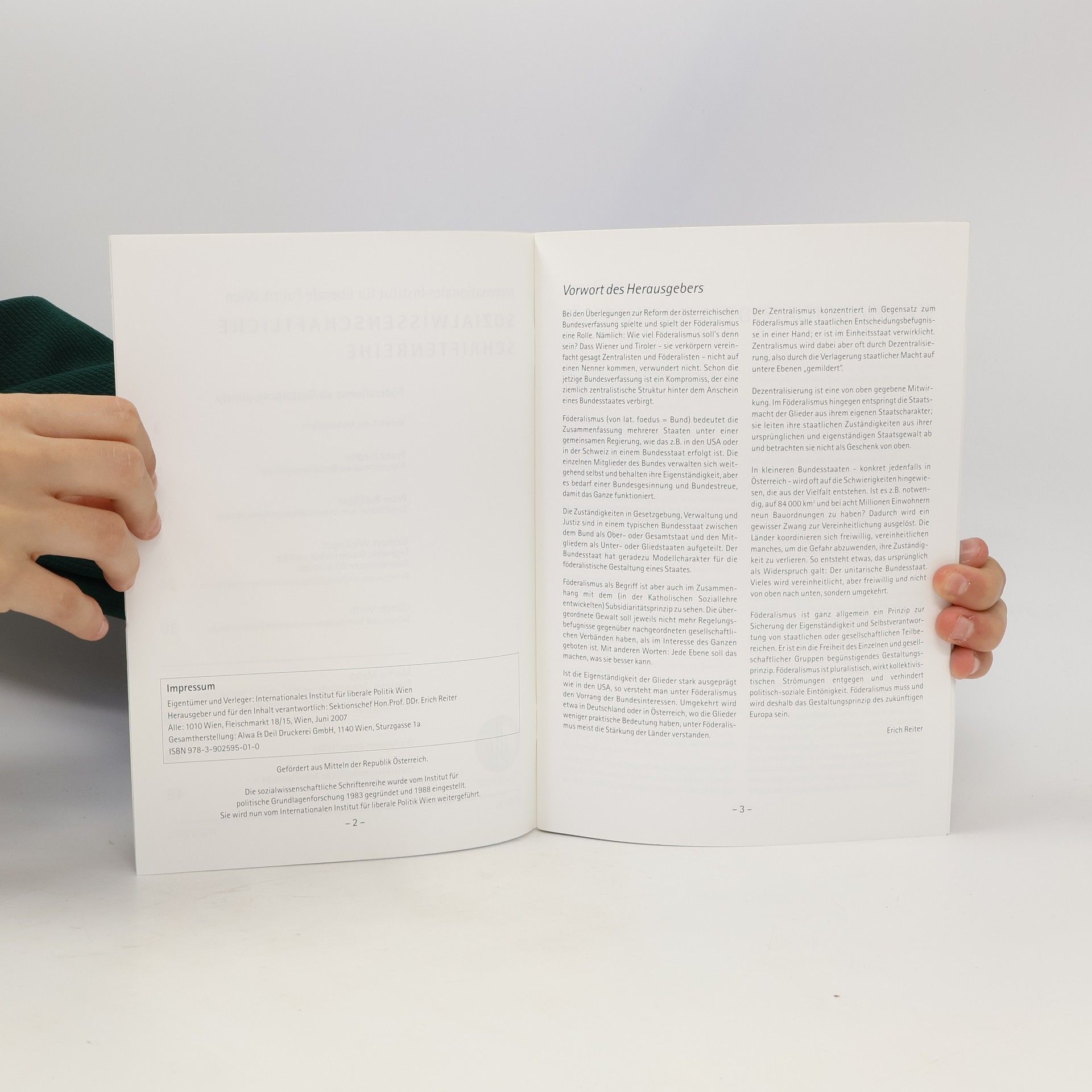 Erich Reiter Föderalismus als Gestaltungsprinzip 21
