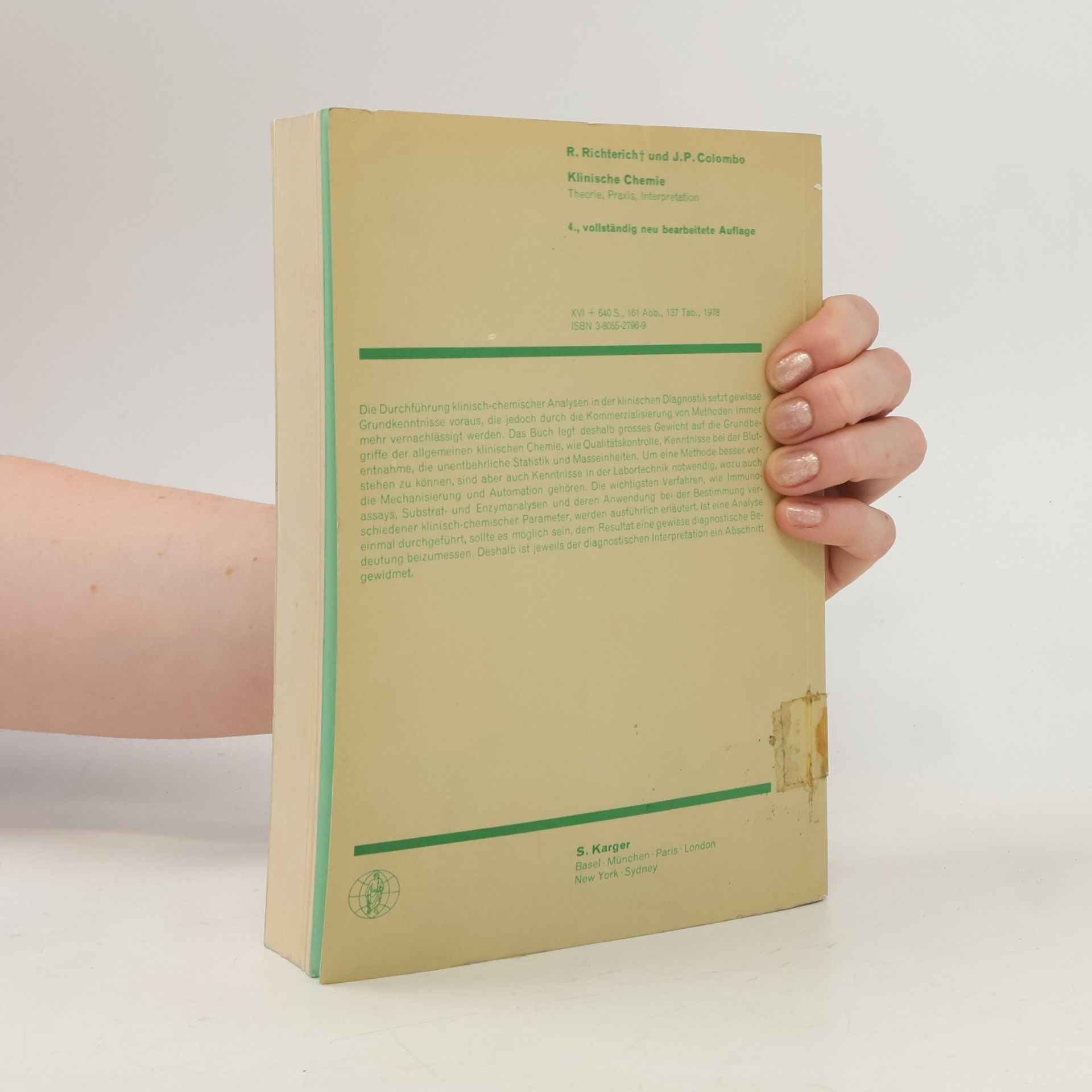 Roland Richterich Klinische Chemie - 4. Auflage
