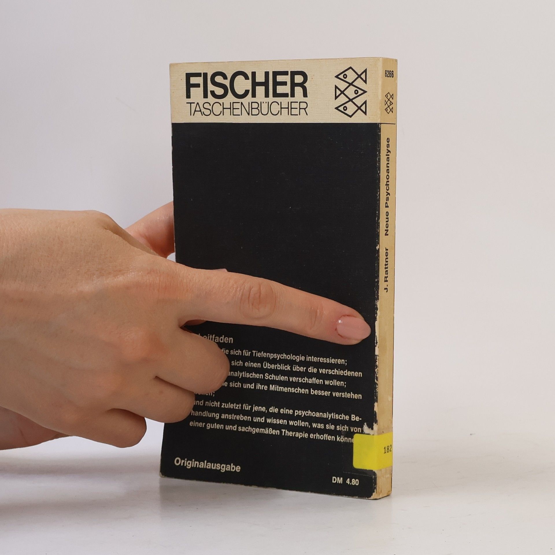 Josef Rattner Neue Psychoanalyse und intensive Psychotherapie