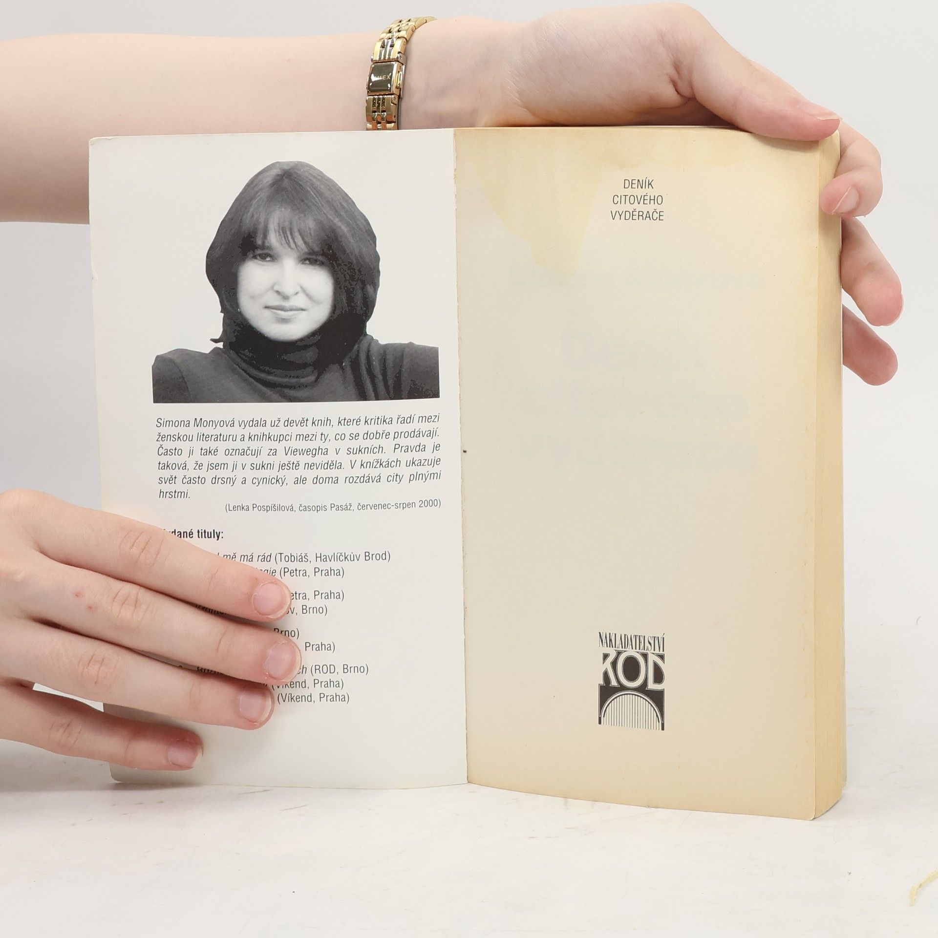 Simona Monyová Deník citového vyděrače