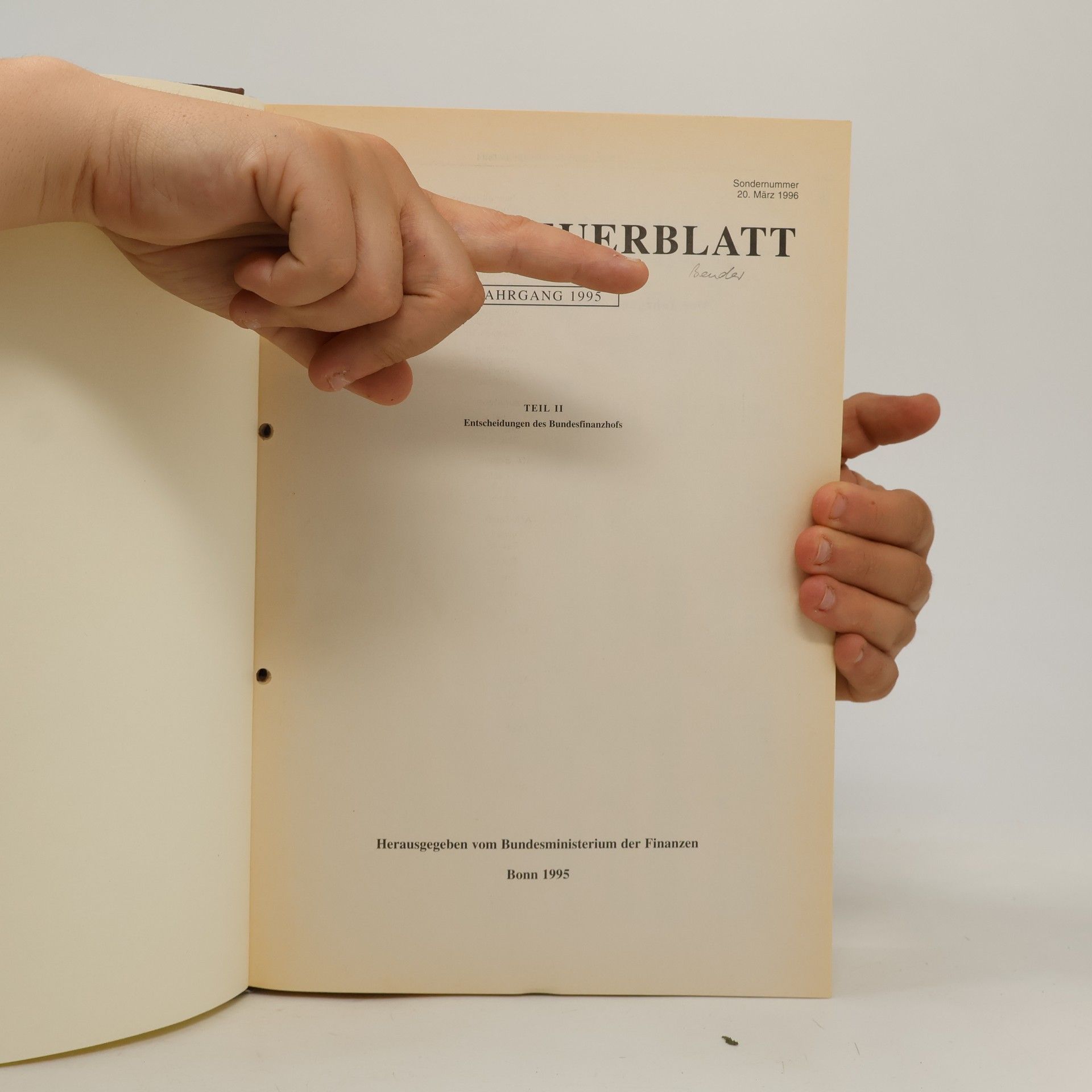 Autorenkollektiv Bundessteuerblatt. Jahrgang 1995 II.