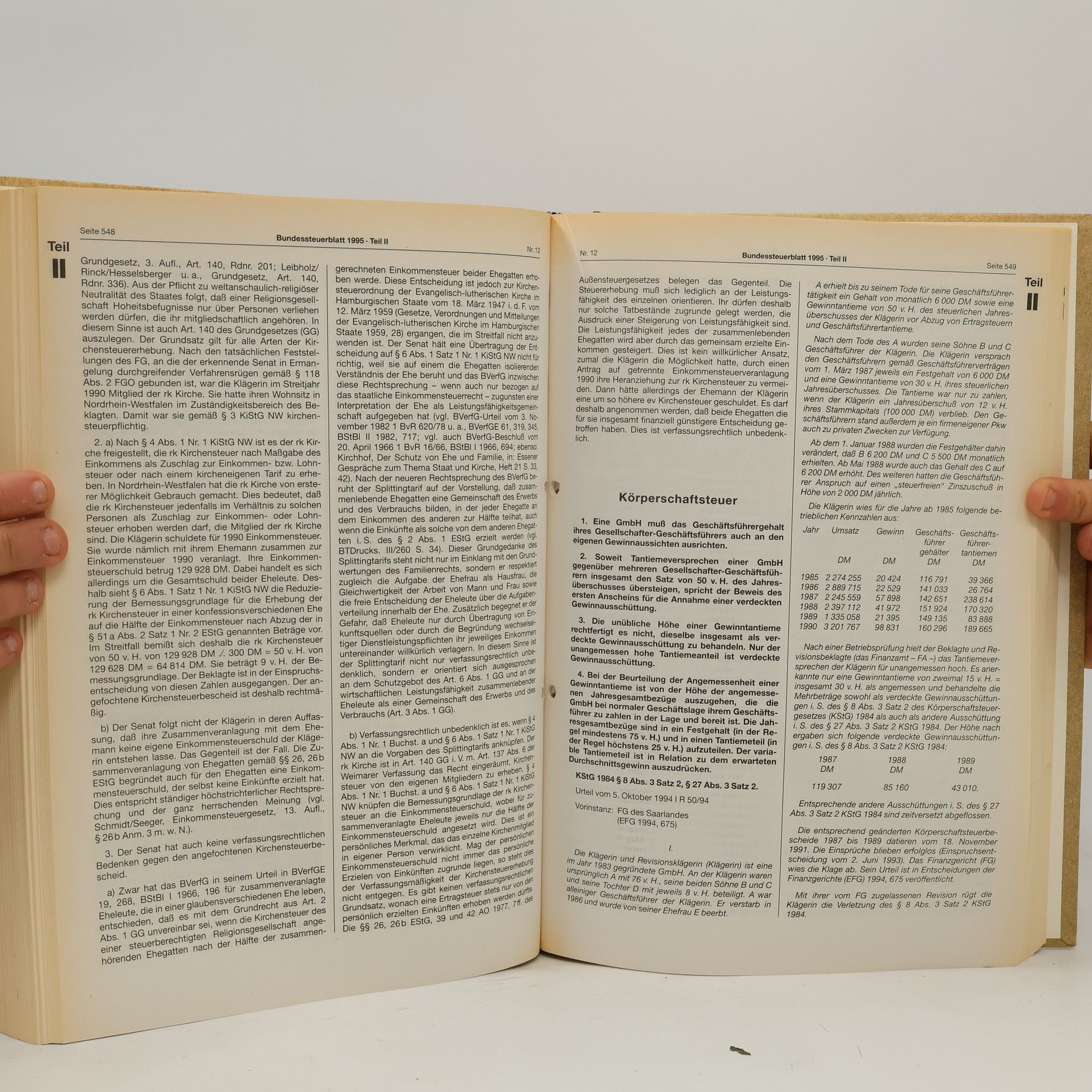 Autorenkollektiv Bundessteuerblatt. Jahrgang 1995 II.
