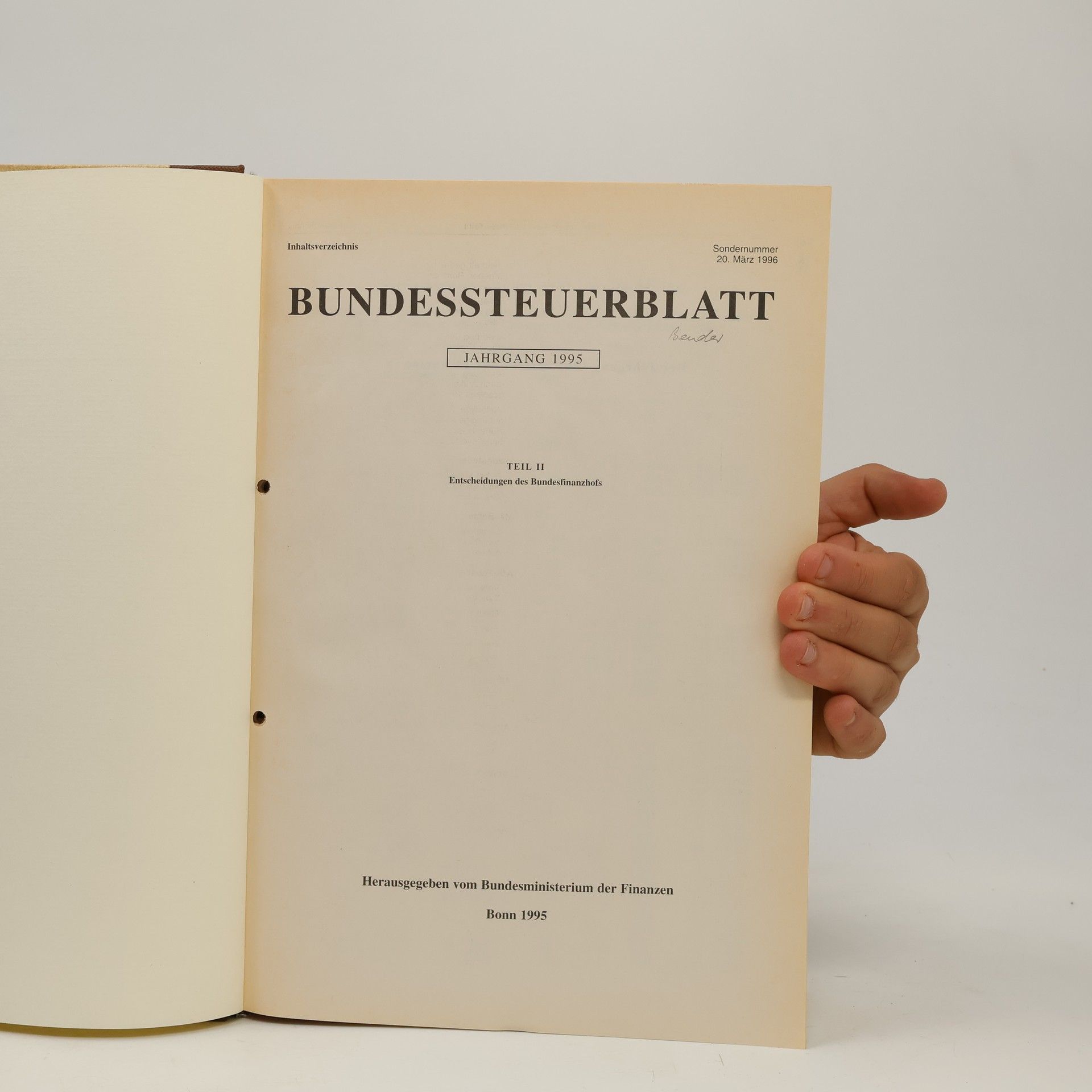 Autorenkollektiv Bundessteuerblatt. Jahrgang 1995 II.