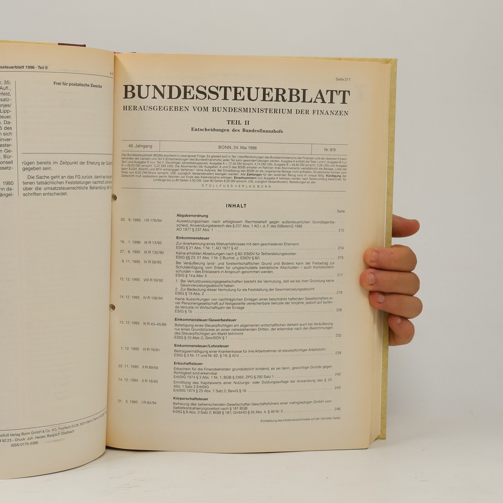 Autorenkollektiv Bundessteuerblatt 1996 II.
