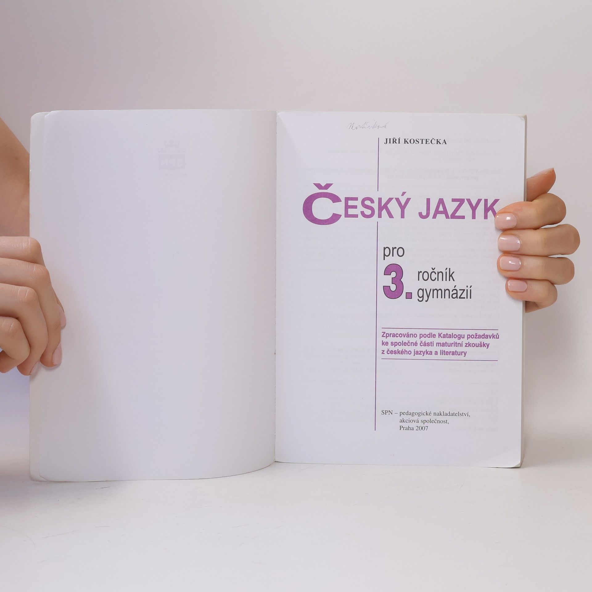 Jiří Kostečka Český jazyk pro 3. ročník gymnázií