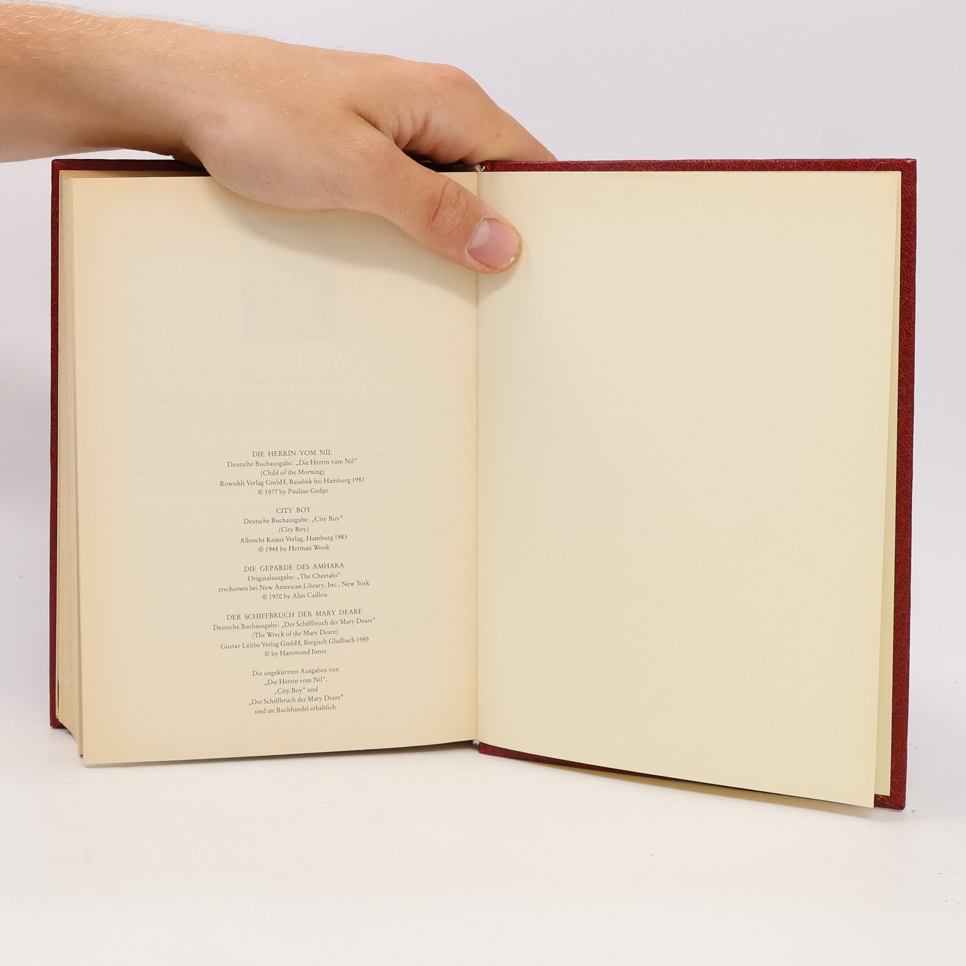 Hammond Innes Reader's Digest Auswahlbücher. Die Herrin vom Nil. City Boy. Die Geparde des Amhara. Der Schiffbruch der Mary Deare