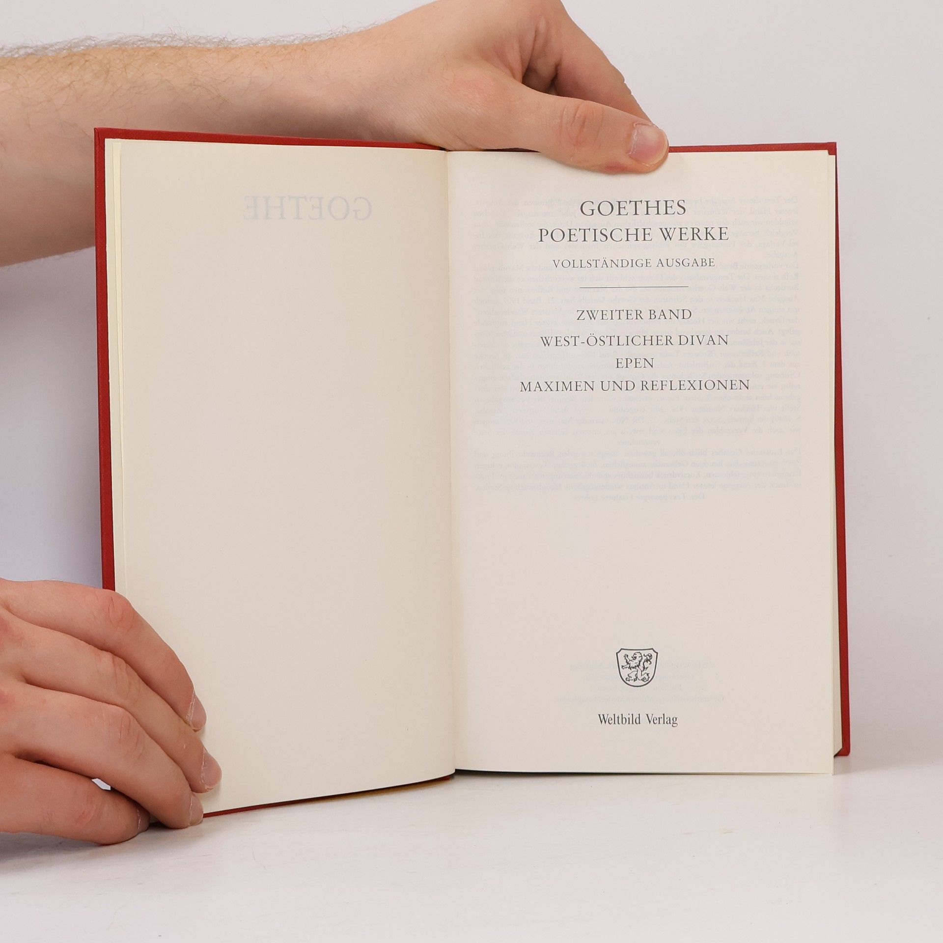 Johann Wolfgang von Goethe Goethes poetische Werke 7. Erzählende Dichtungen II.