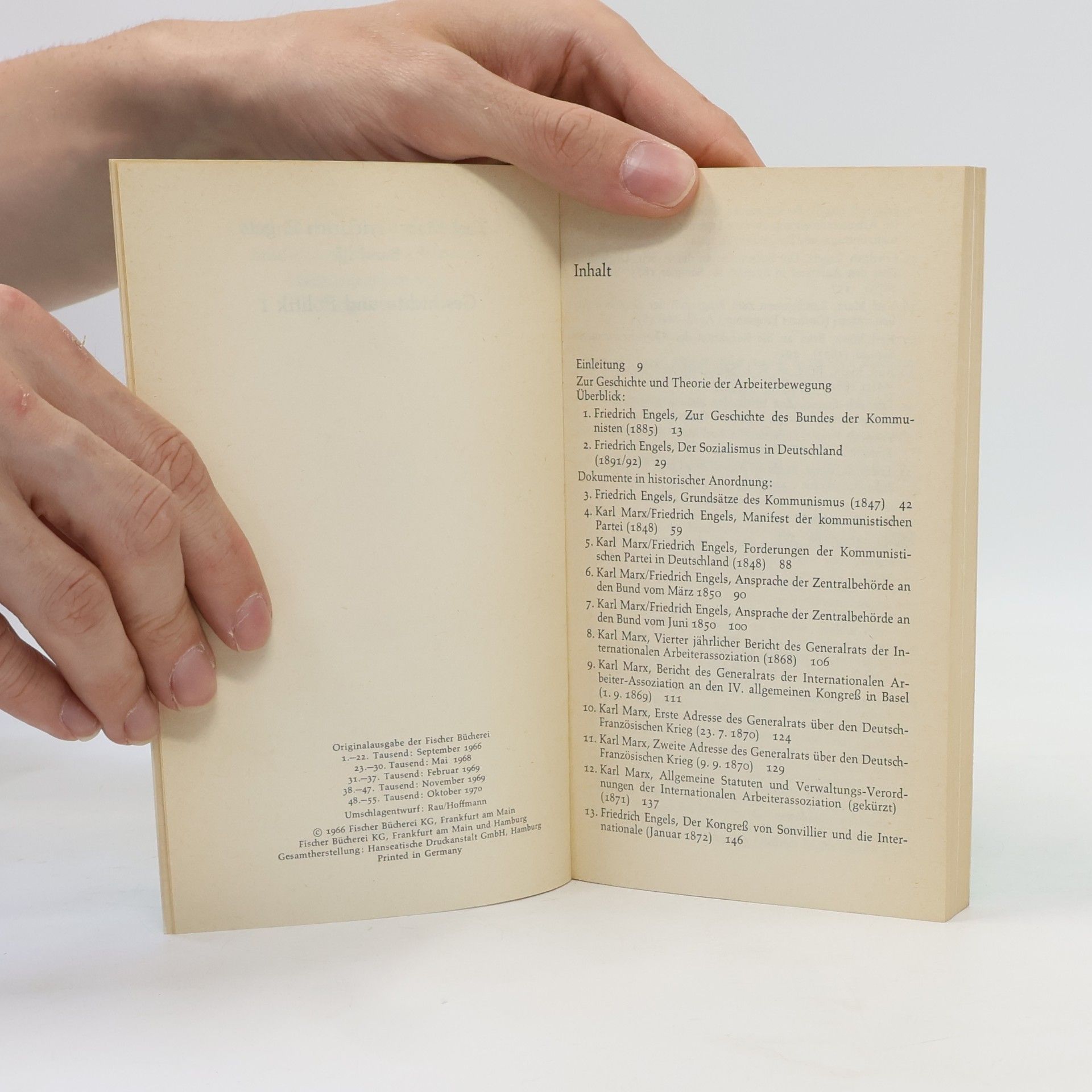 Karl Marx Marx-Engels Studienausgabe III. Geschichte und Politik