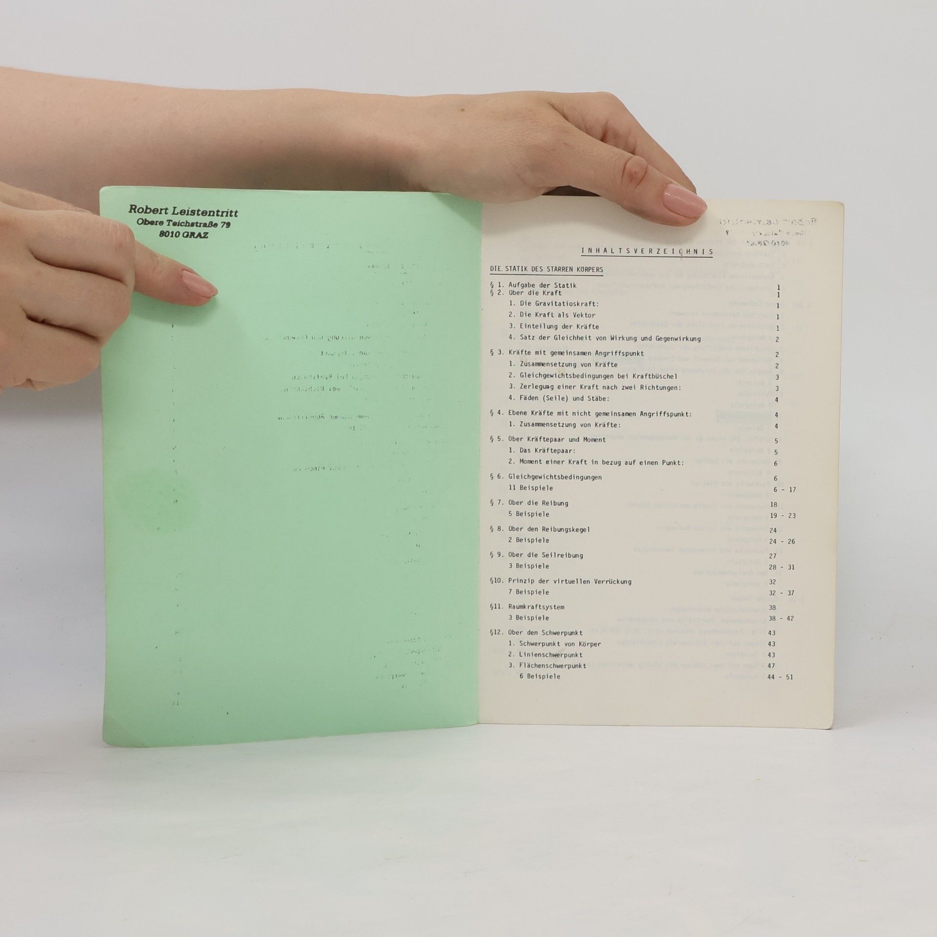Various authors Allgemeine Mechanik: Prüfungsbeispielsammlung Teil 1: Statik