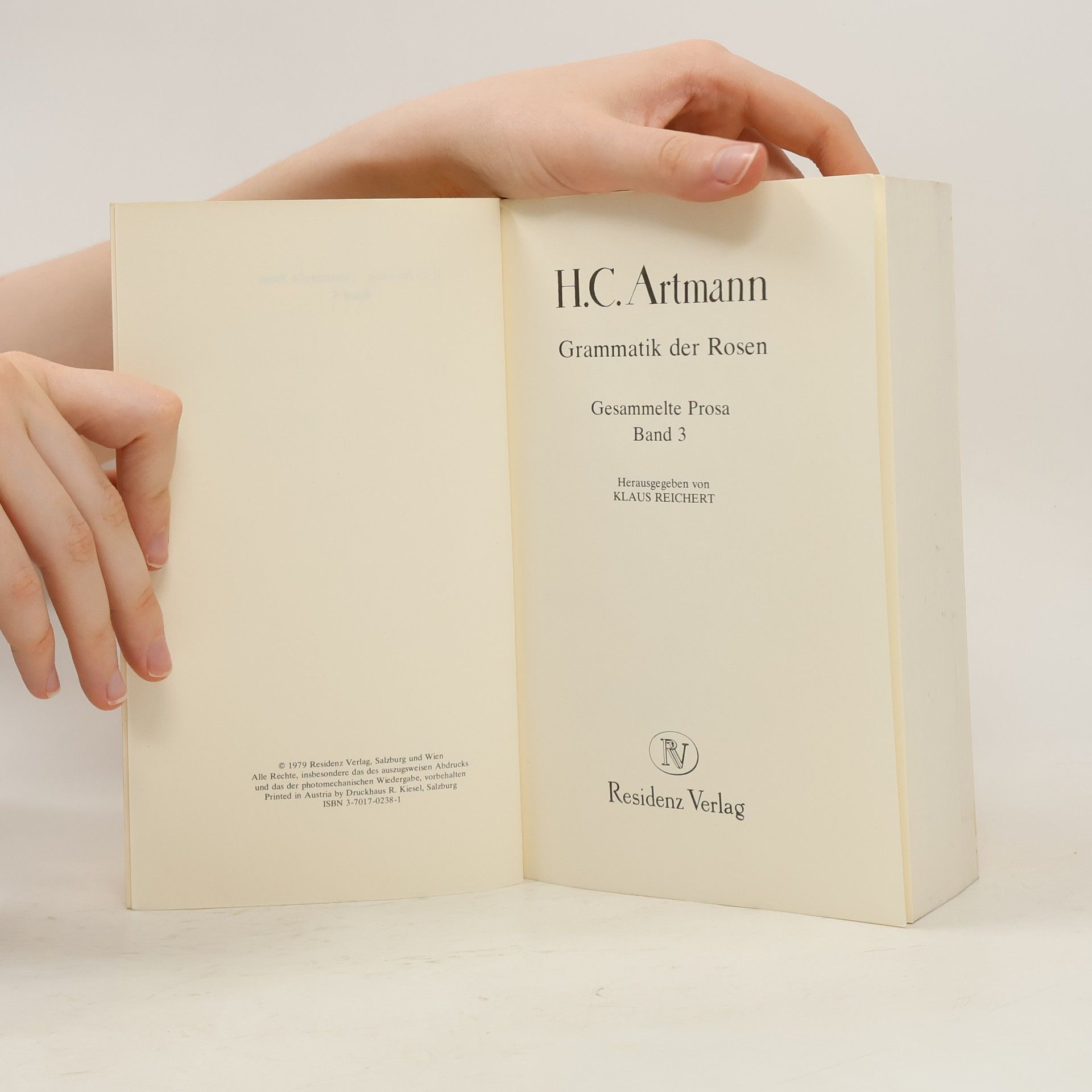 Hans Carl Artmann Grammatik der Rosen: gesammelte Prosa. Band 3