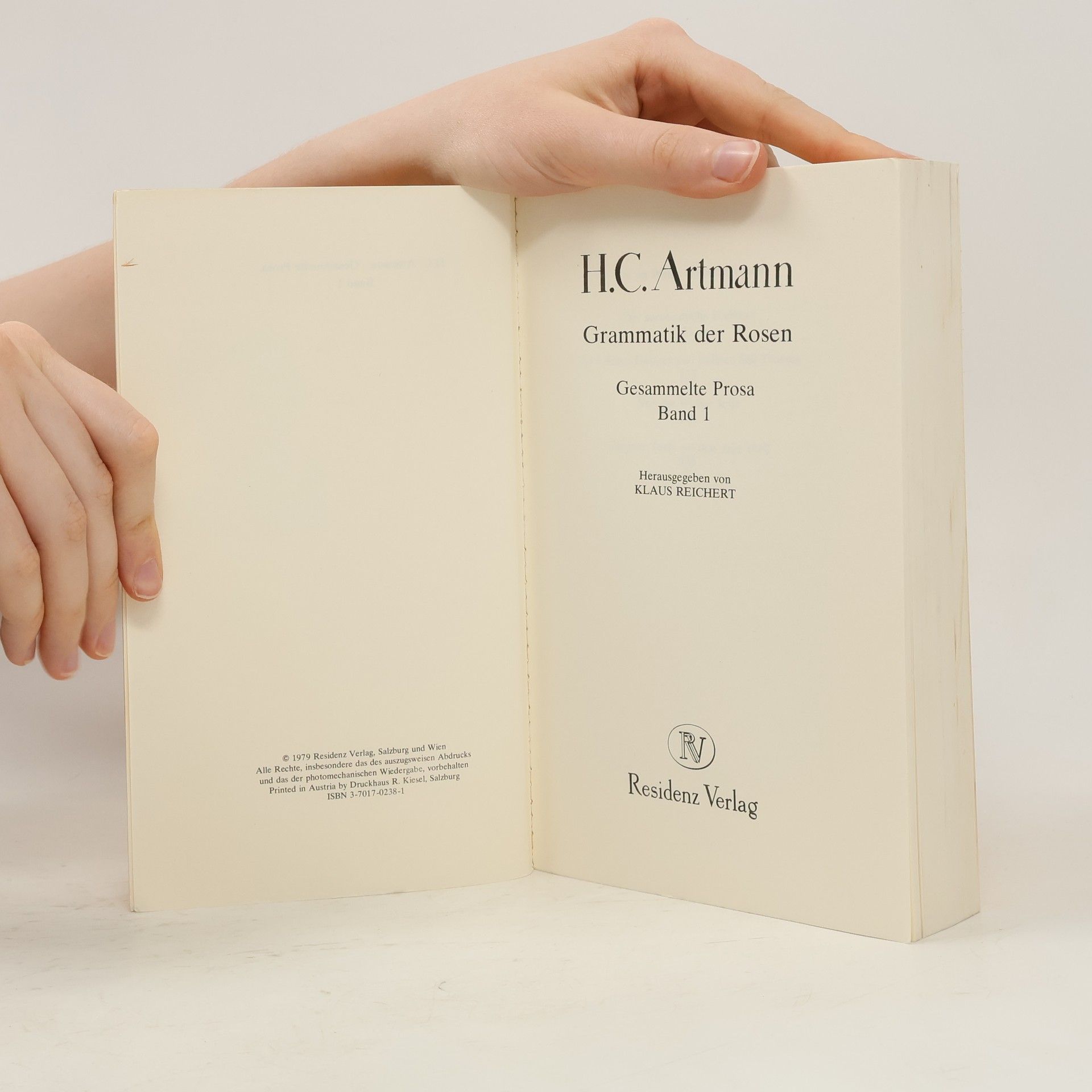 H. C. Artmann Grammatik der Rosen.Gesammelte Prosa. Band 1