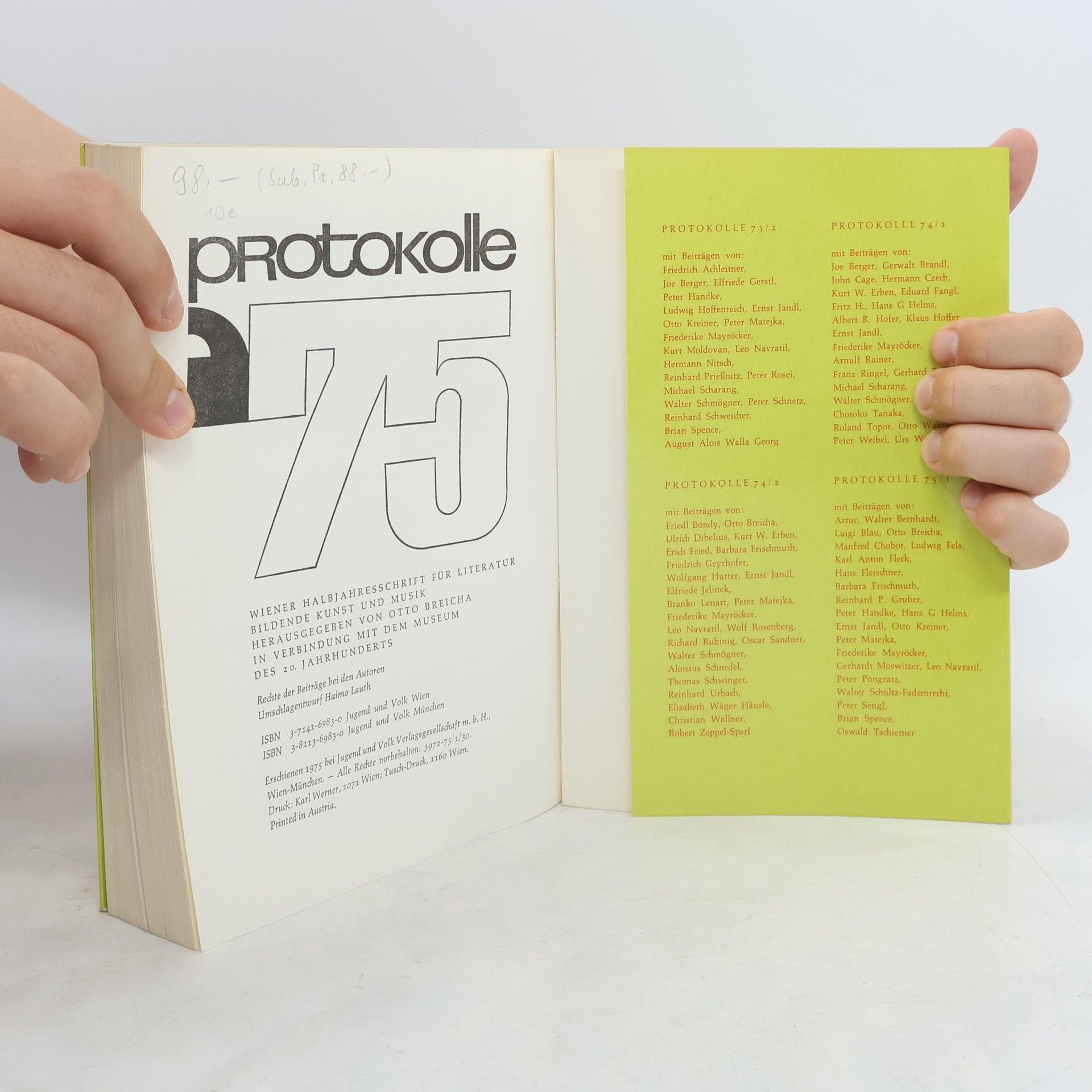 Collectif d'auteurs Protokolle 75. 1.