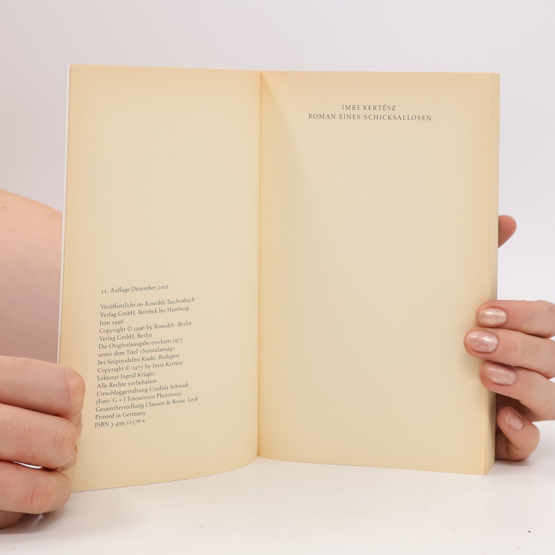 Imre Kertész Roman eines Schicksallosen
