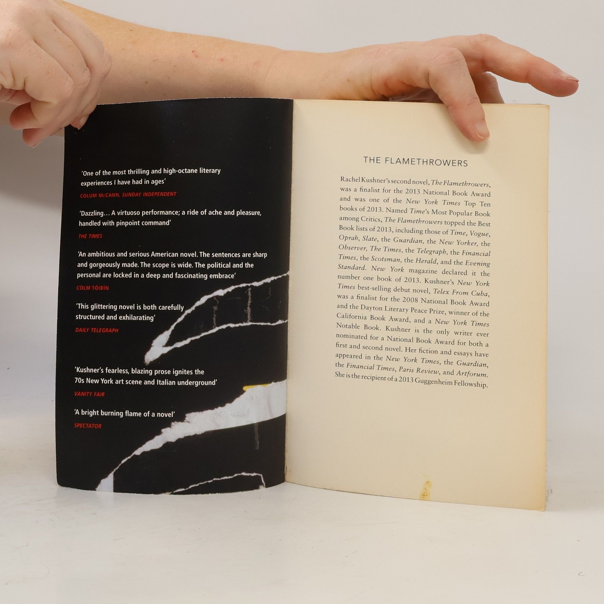 Rachel Kushner The Flamethrowers. Flammenwerfer, englische Ausgabe