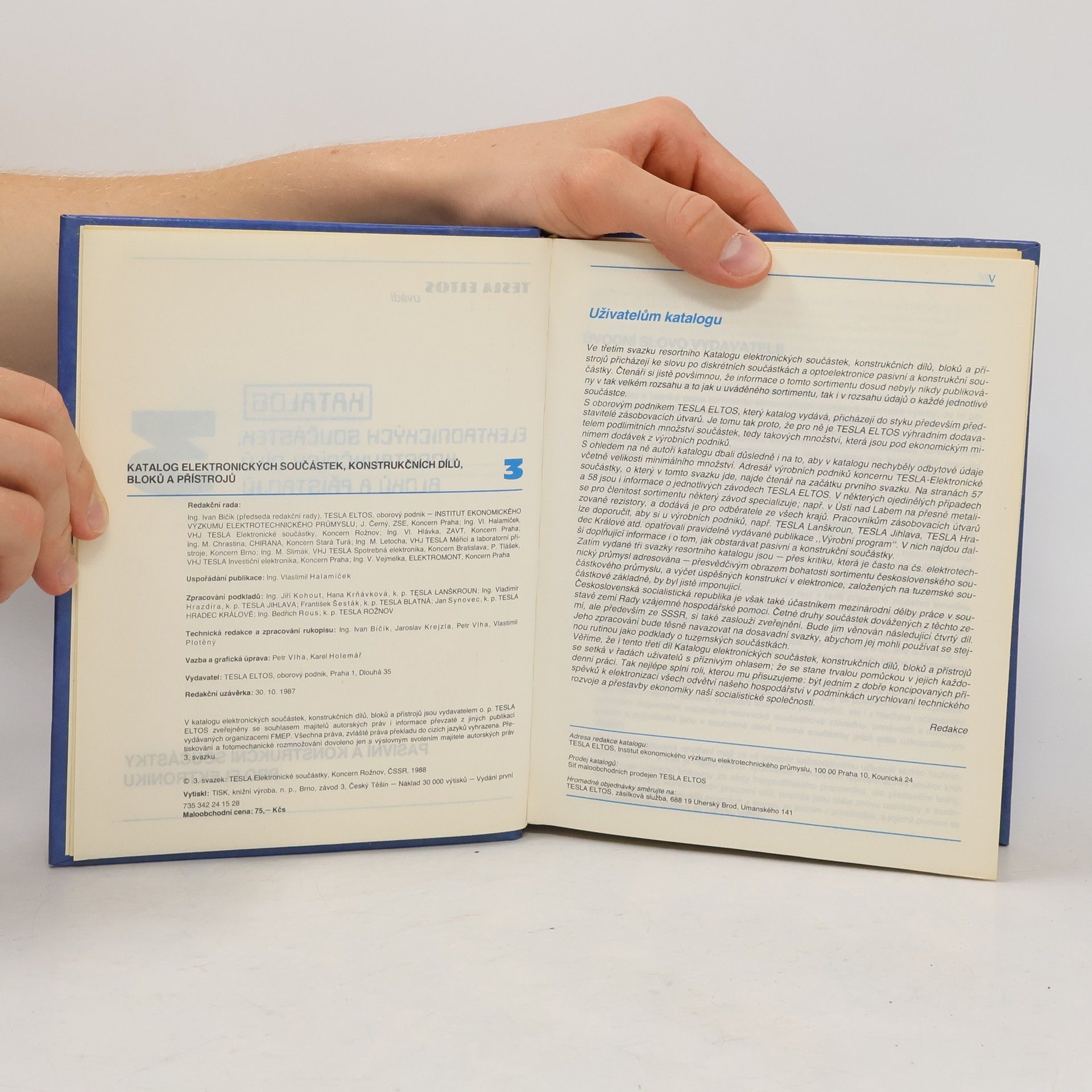 Vratislav Dobeš Katalog elektronických součástek, konstrukčních dílů, bloků a přístrojů. 3. díl