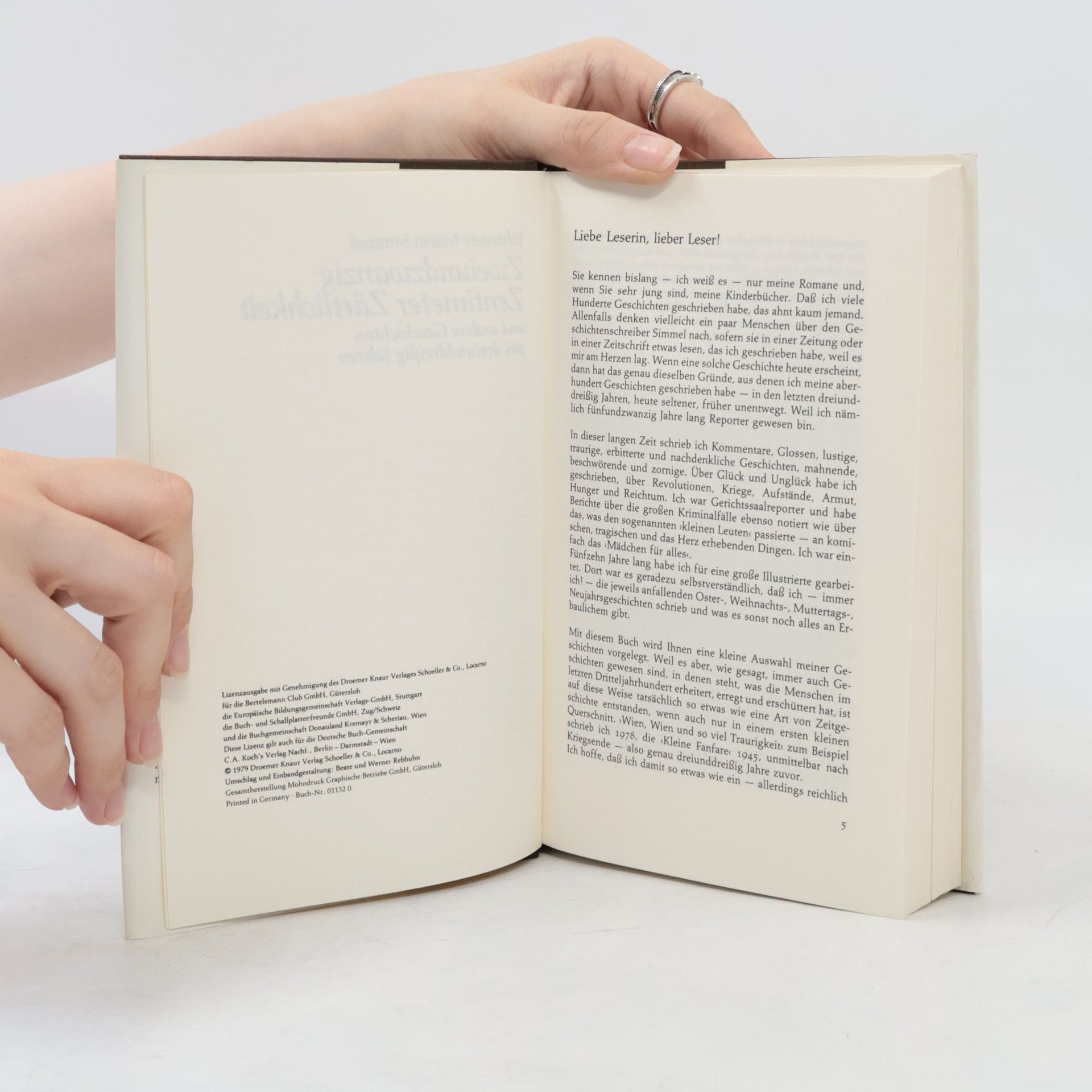 Johannes Mario Simmel Zweiundzwanzig Zentimeter Zärtlichkeit
