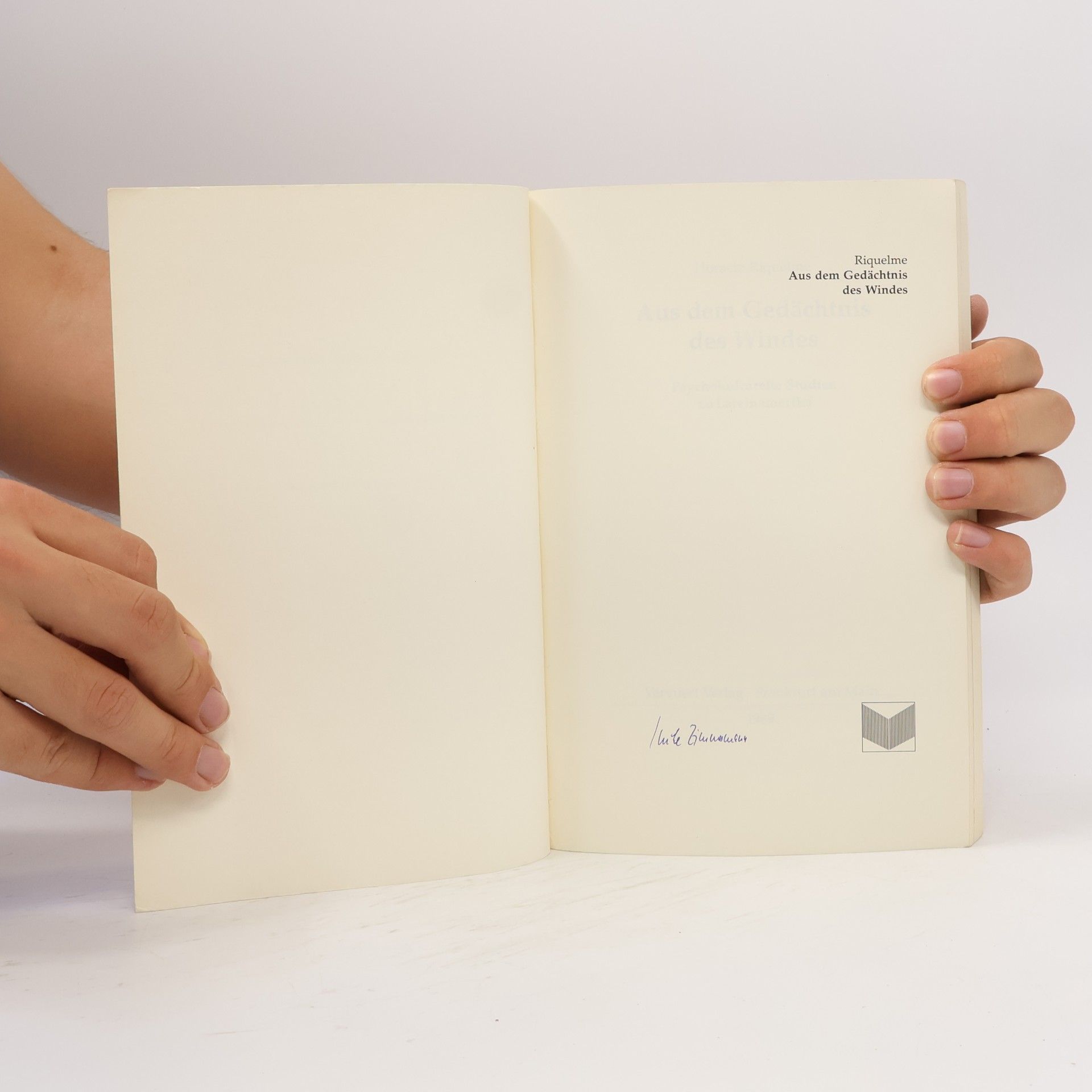 Horacio Riquelme Aus dem gedächtnis des Windes