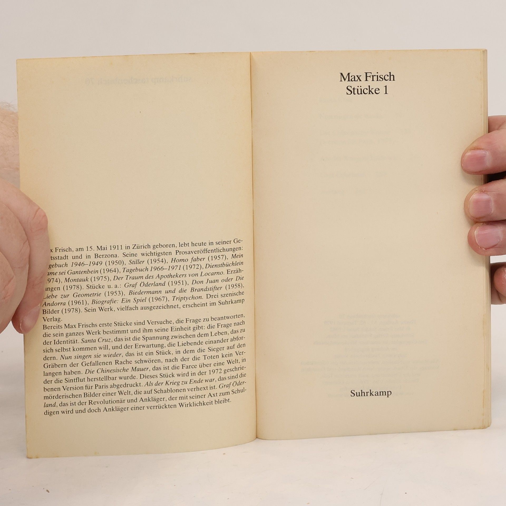 Max Frisch Stücke 1.