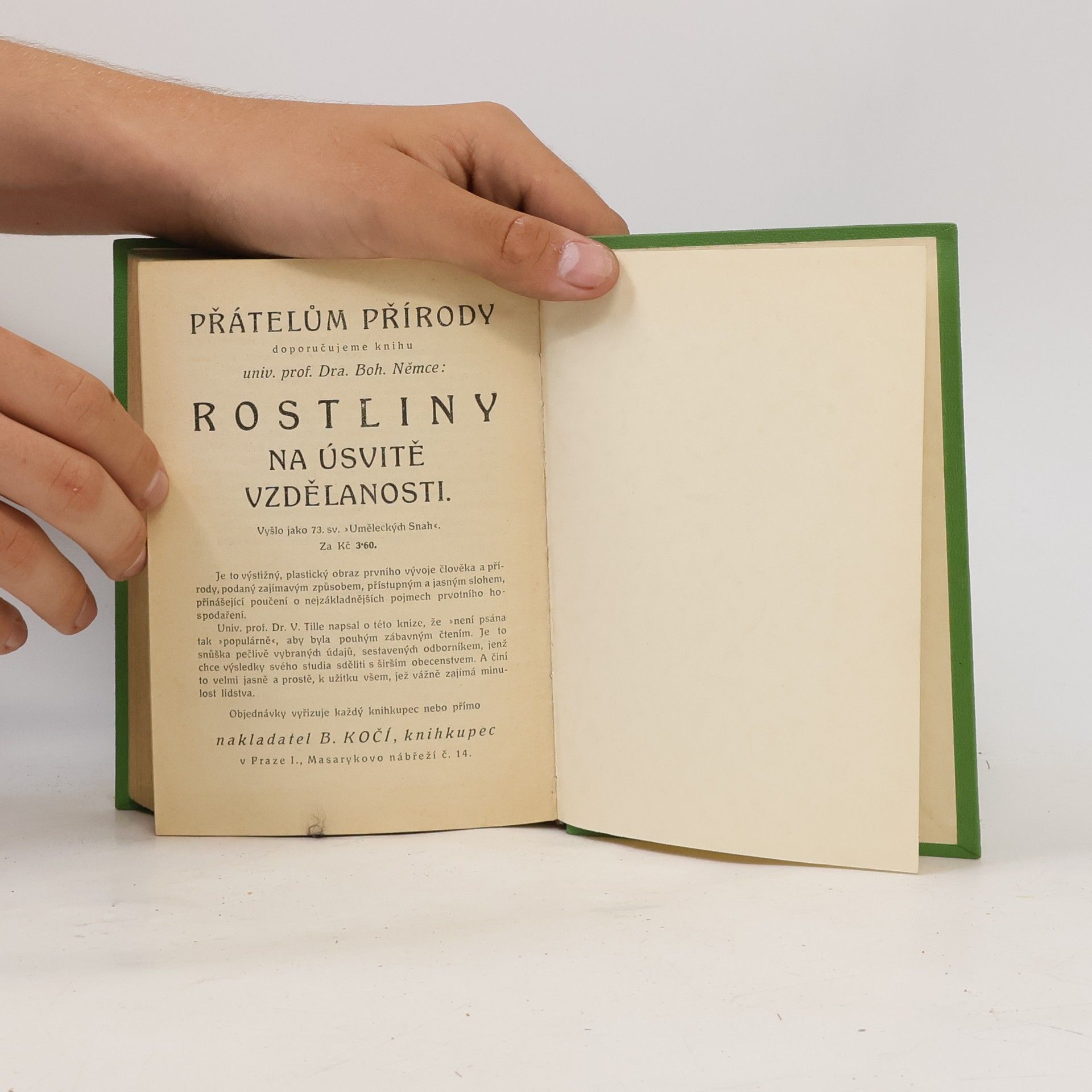 Bohumil Němec Rostliny na úsvitě vzdělanosti