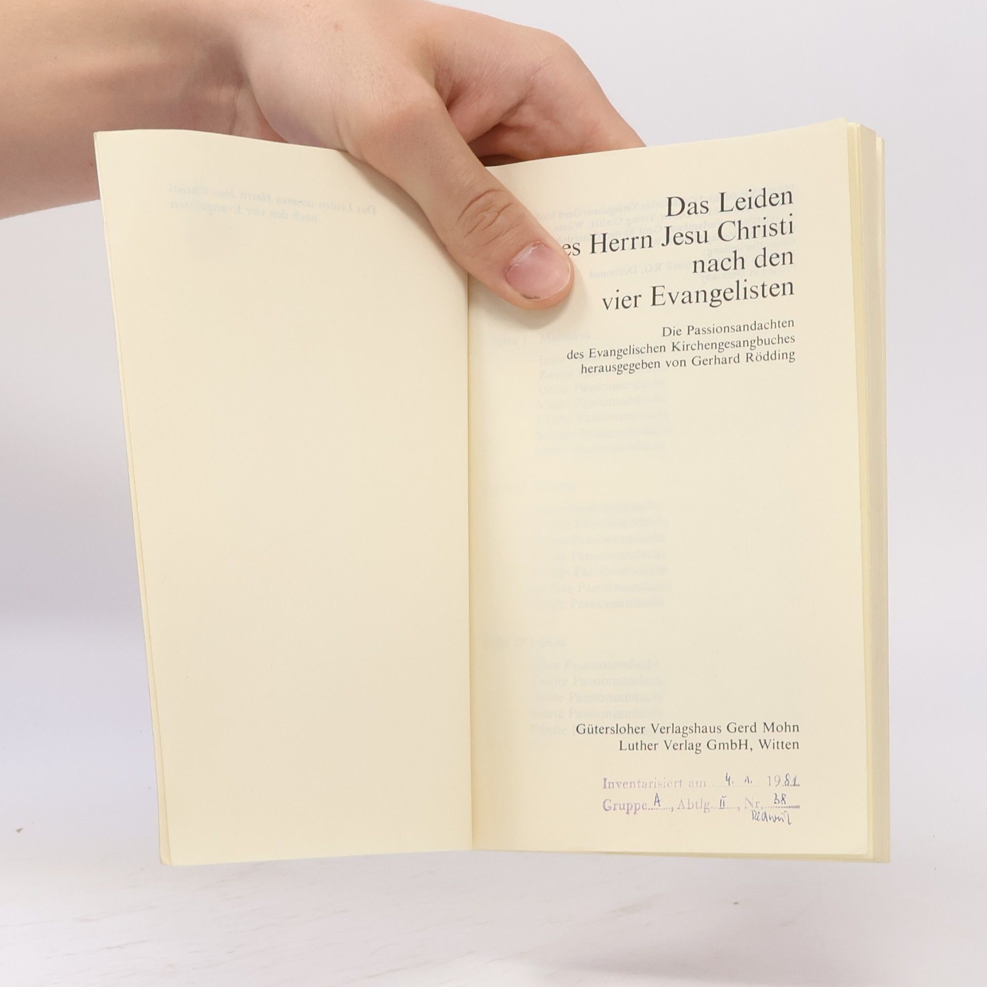 Gerhard Rödding Das Leiden unseres Herrn Jesu Christi nach den vier Evangelisten