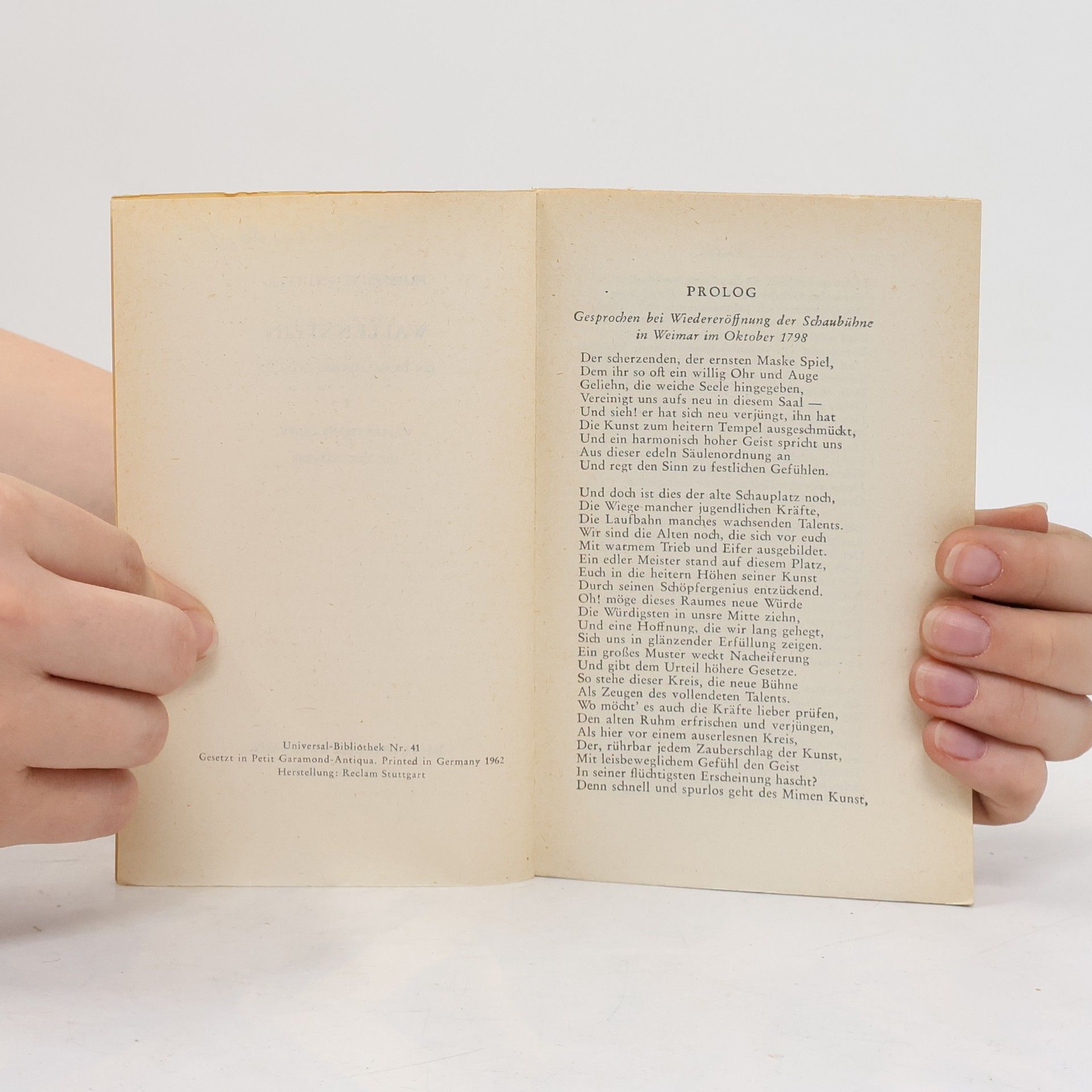 Friedrich Schiller Wallensteins I. Lager. Die Piccolomini. Wallensteins Tod