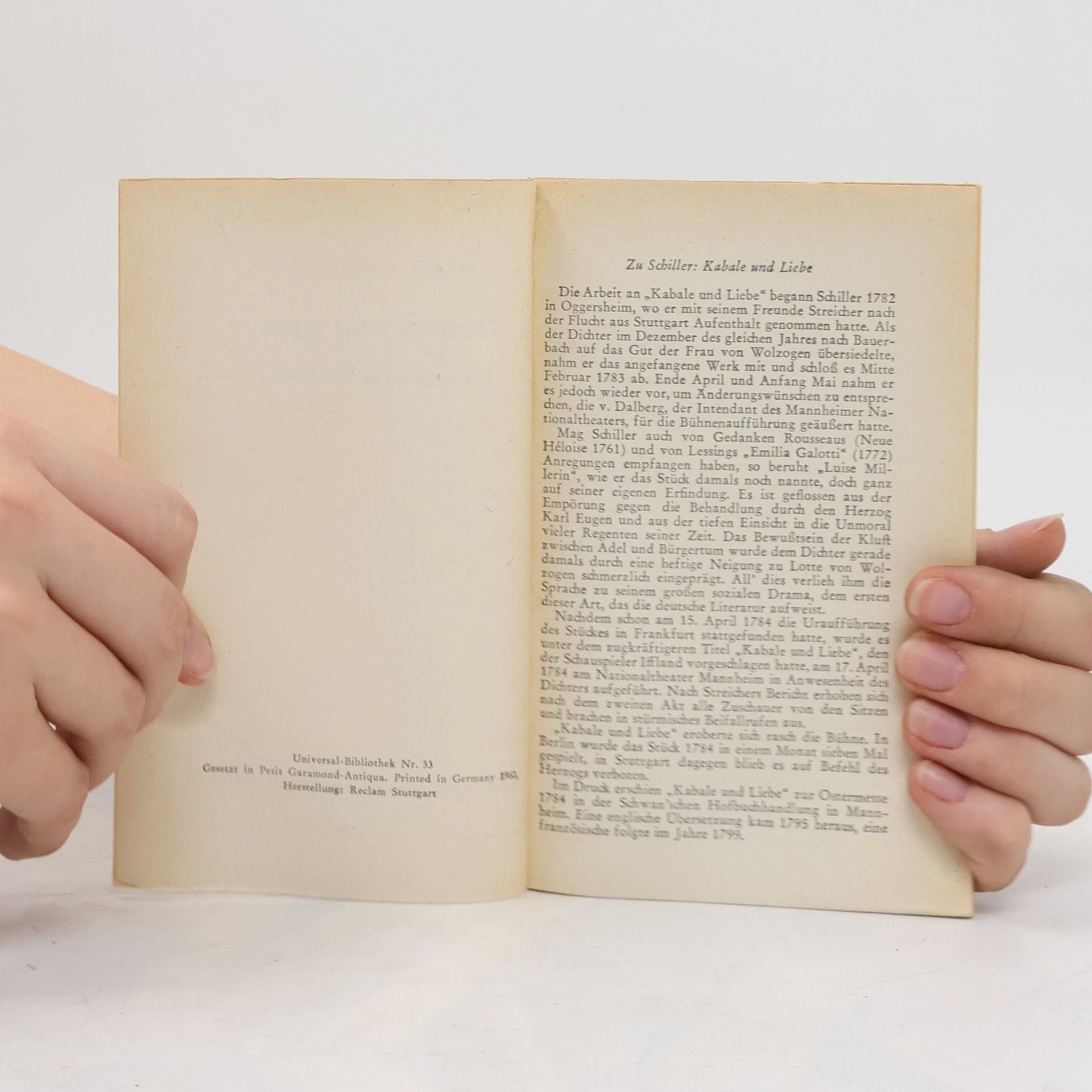 Friedrich Schiller Kabale und Liebe