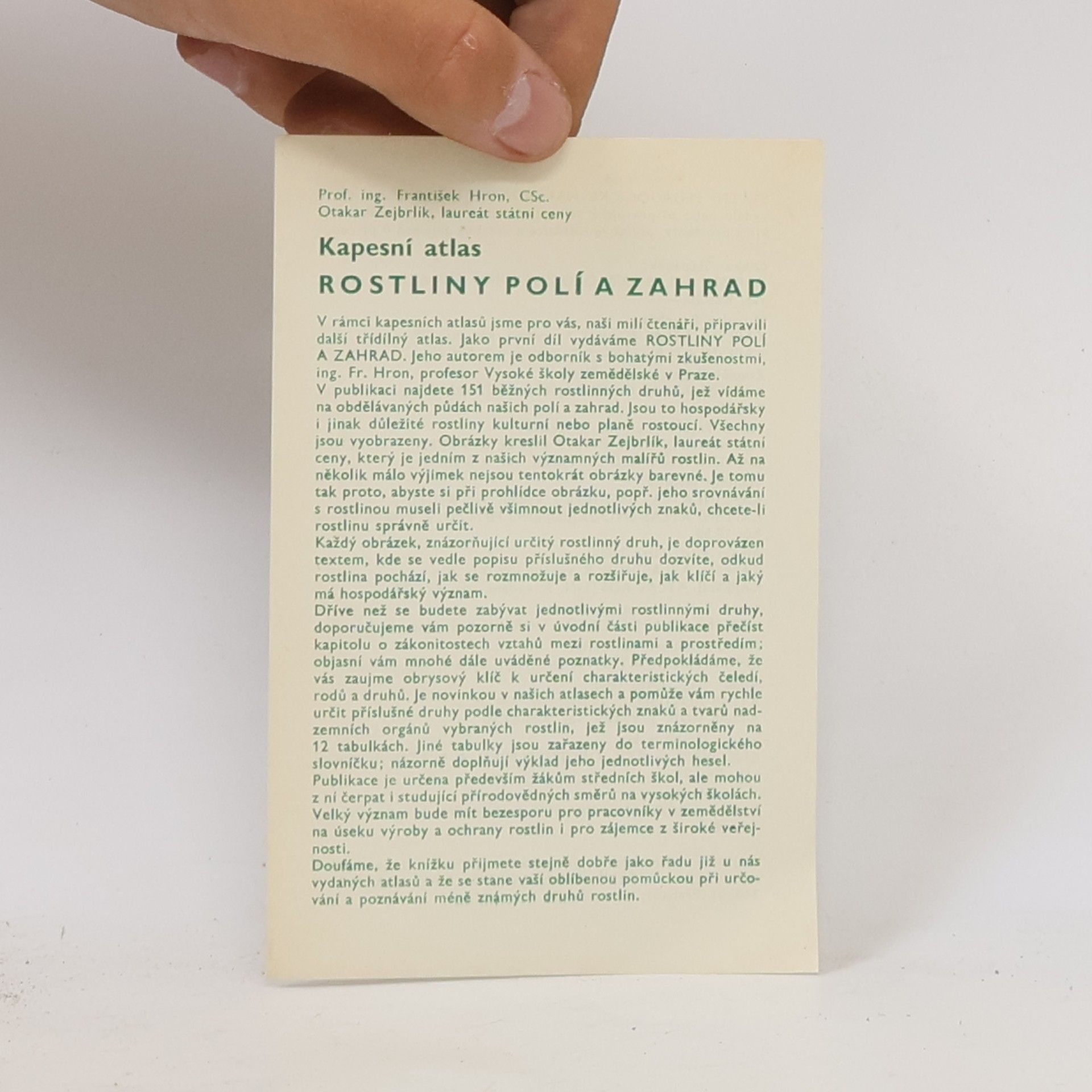 František Hron Kapesní atlas. Rostliny polí a zahrad