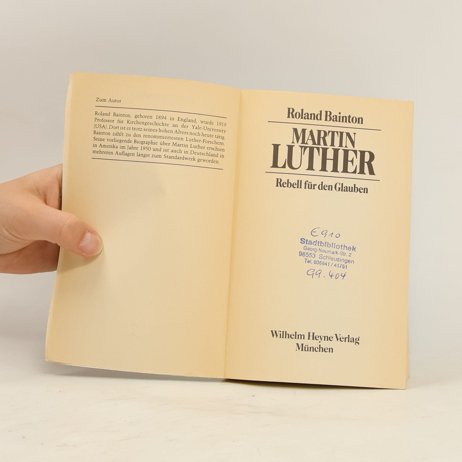 Roland Herbert Bainton Martin Luther. Rebell für den Glauben