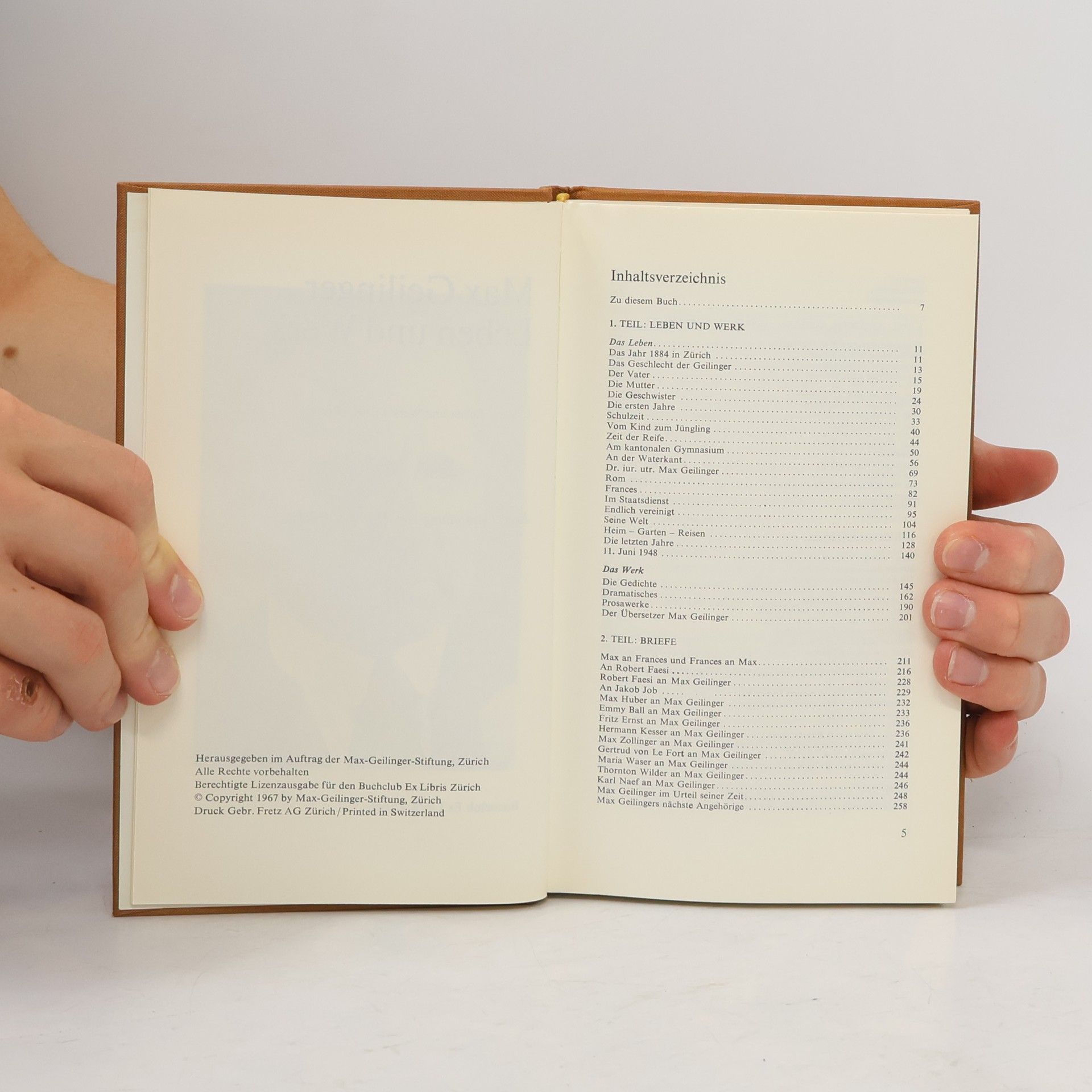 Max Geilinger Leben und Werk