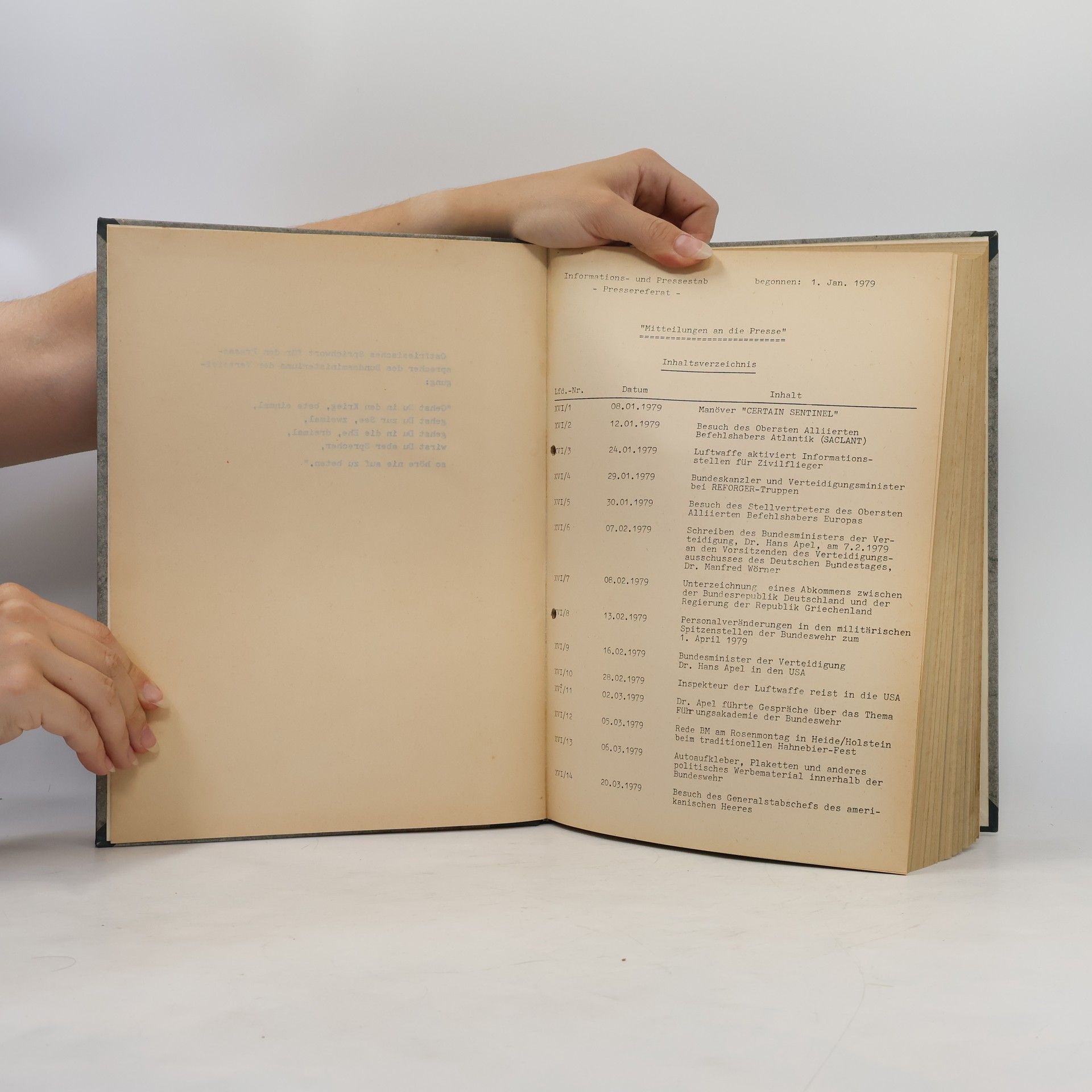 Various authors Mitteilungen an die Presse