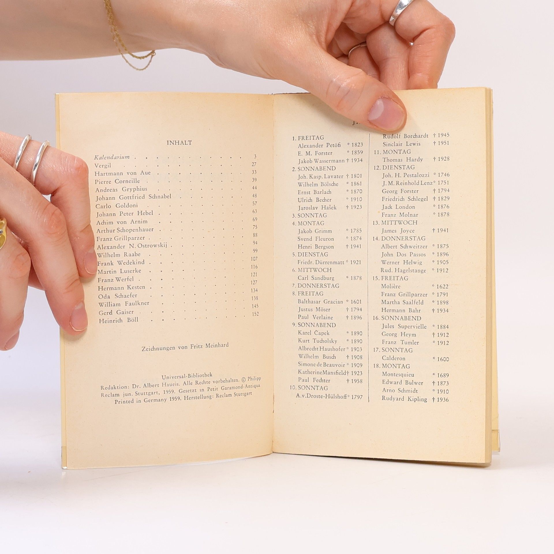 AA.VV. Reclams Literatur-Kalender 1960