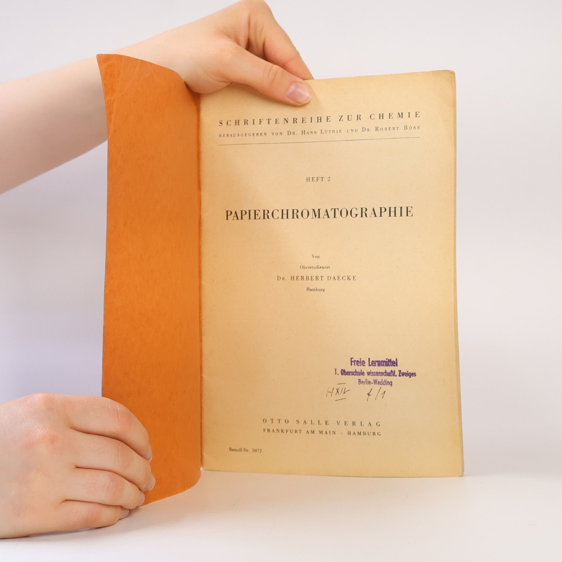 Herbert Daecke Papierchromatografie. Heft 2.