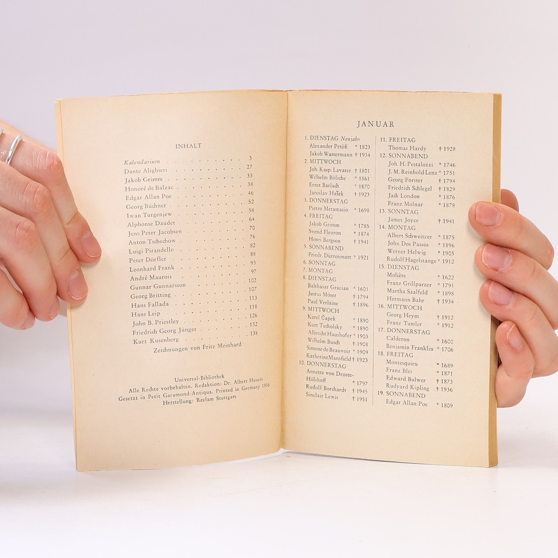 Autorenkollektiv Reclams Literatur Kalender III. Jahrgang 1957