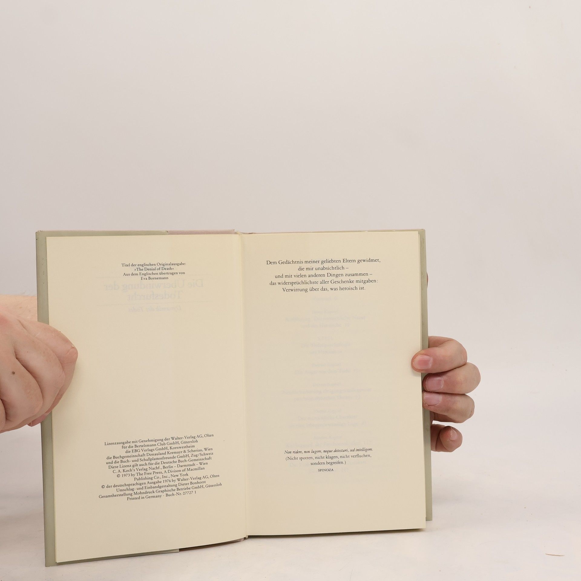 Ernst Becker Die Überwindung der Todesfurcht