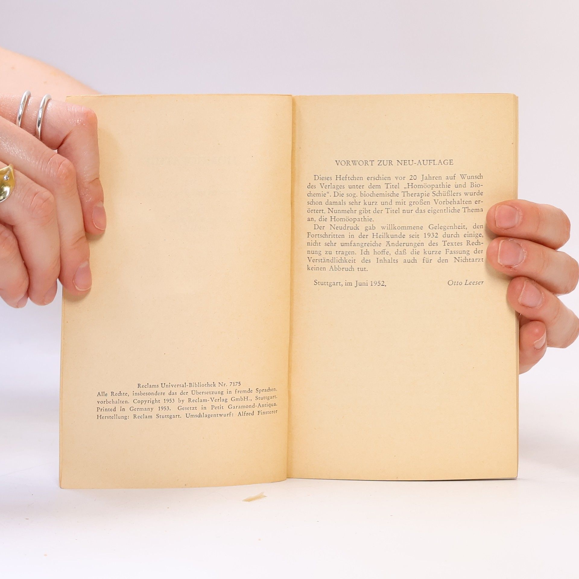 Otto Leeser Lehrbuch der Homöopathie