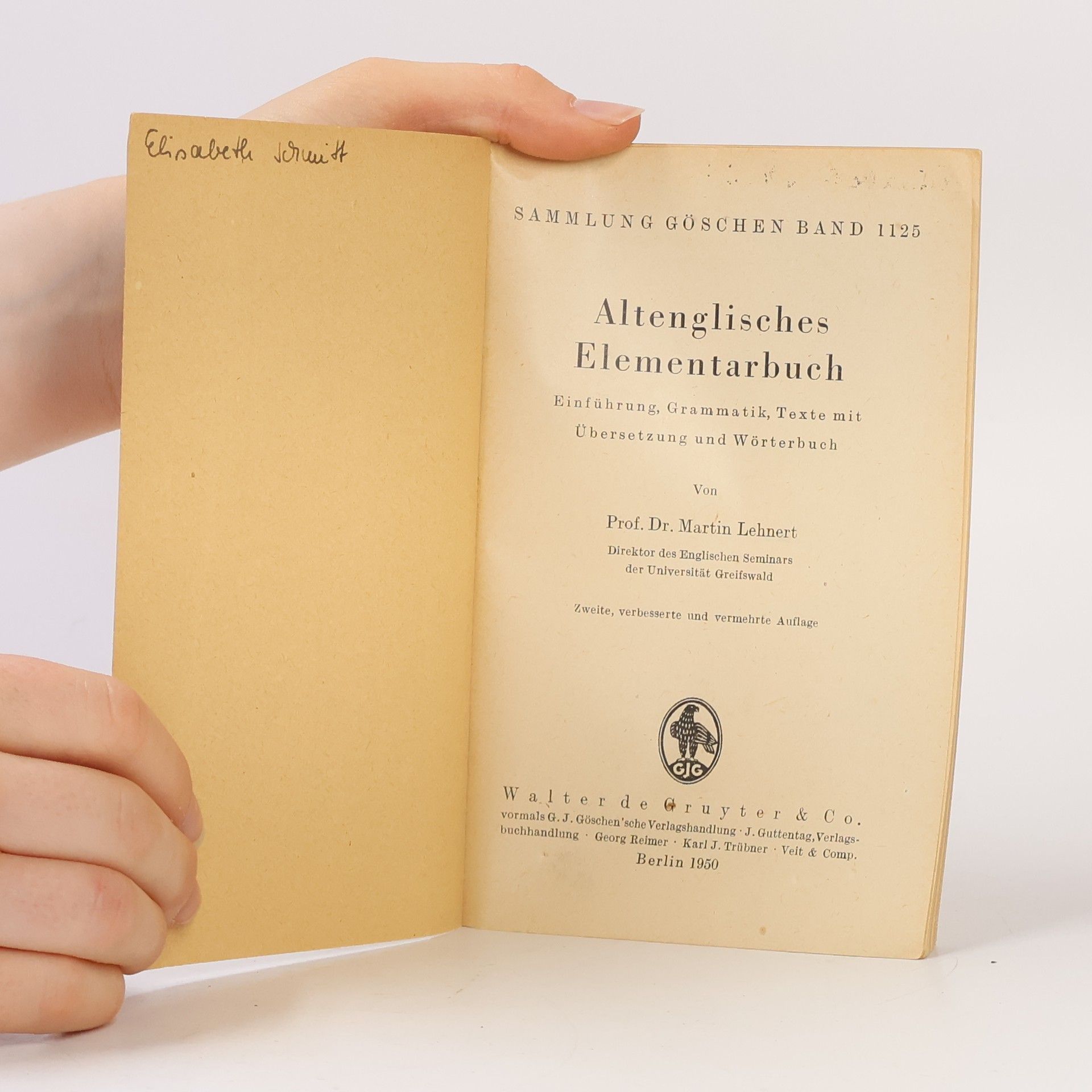 Martin Lehnert Altenglisches Elementarbuch