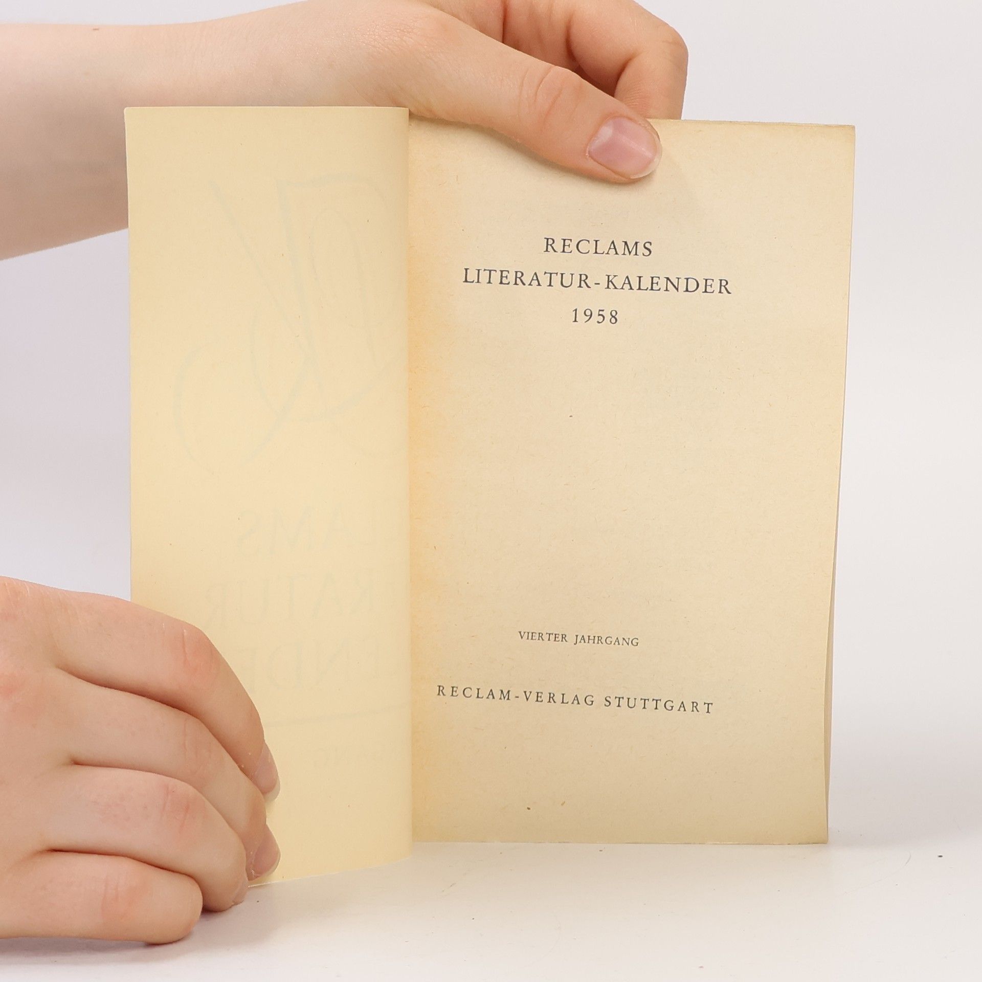Autorenkollektiv Reclams Literatur Kalender 1958