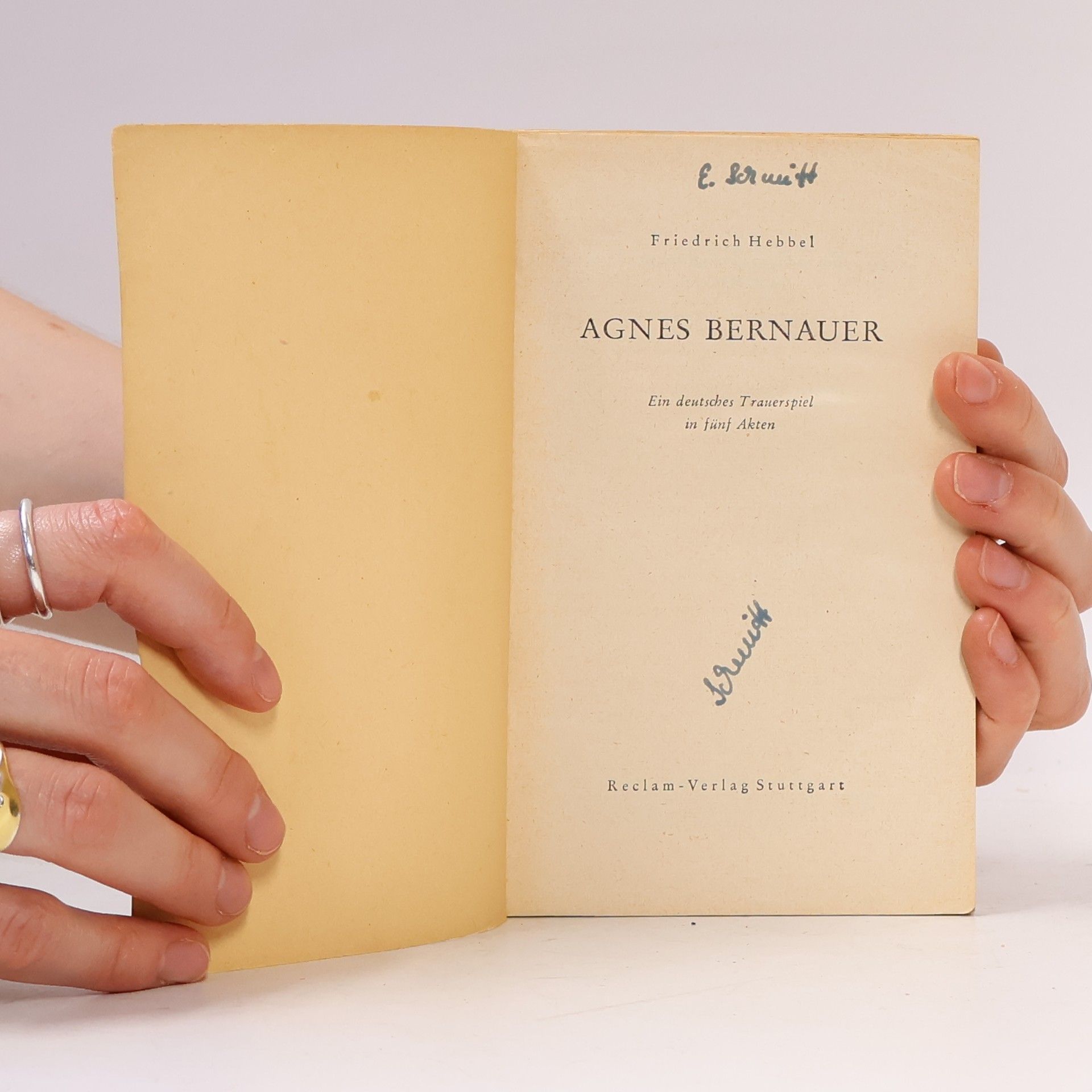 Christian Friedrich Hebbel Agnes Bernauer