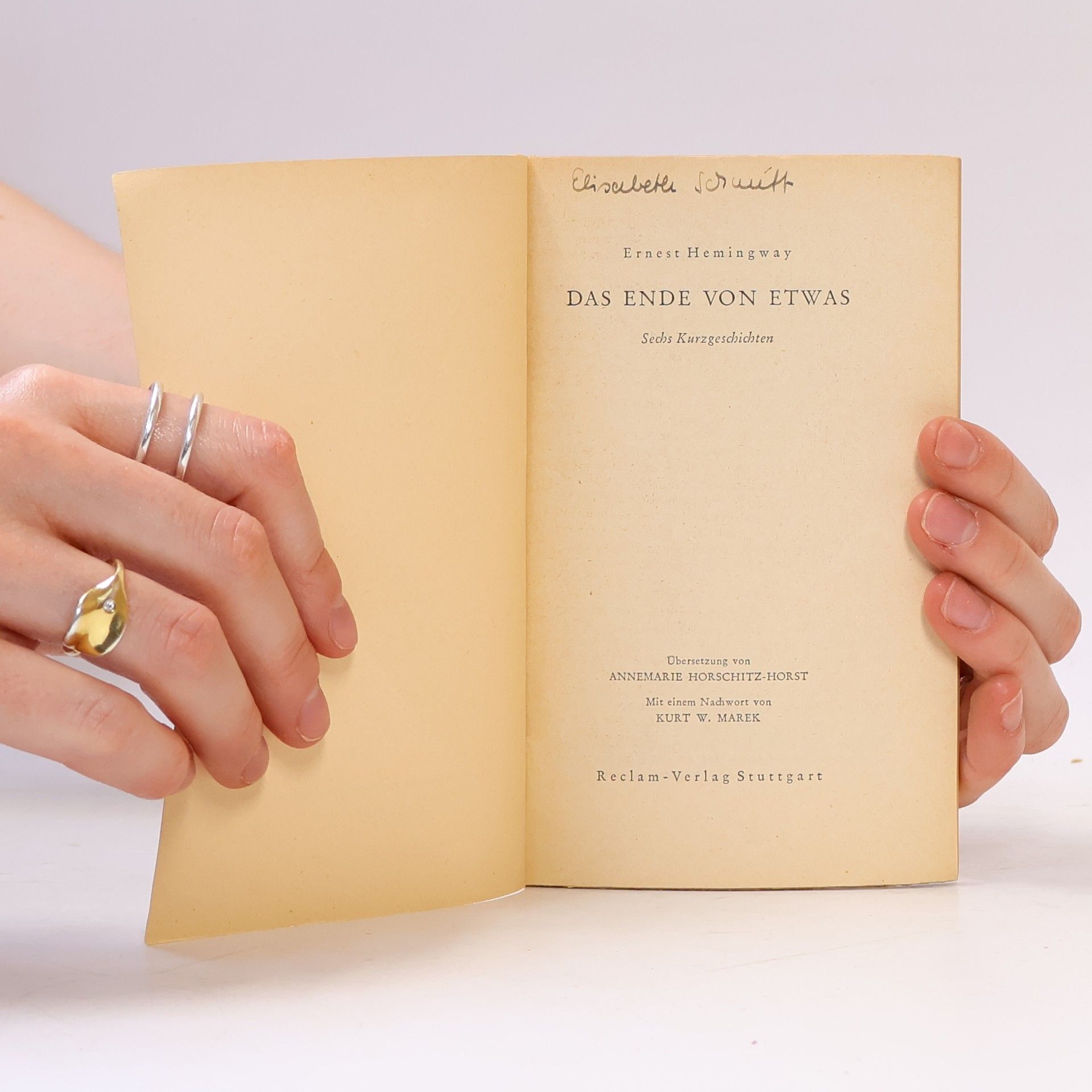 Ernest Hemingway Das Ende von Etwas