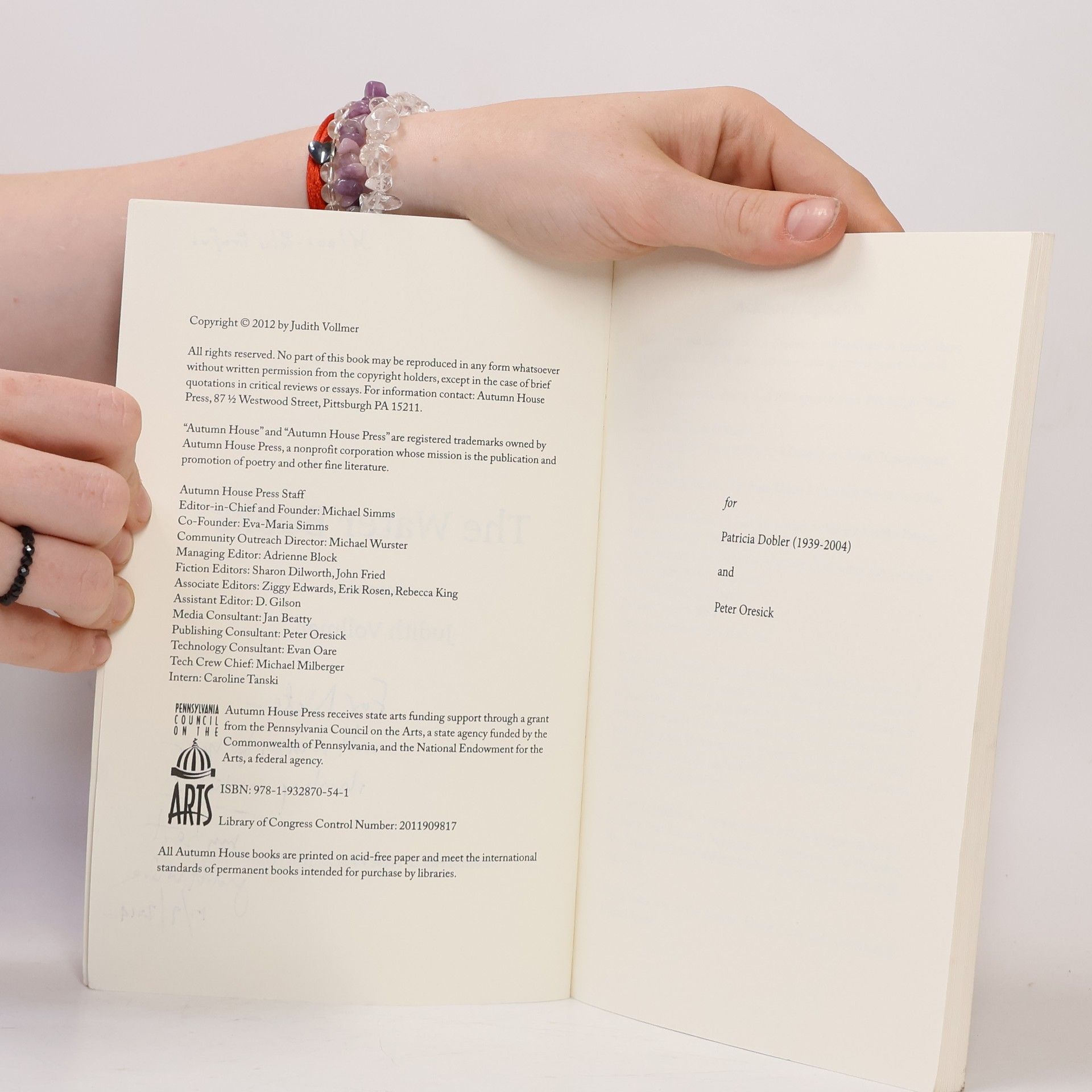 Judith Vollmer Autumn House Poetry: Water Books