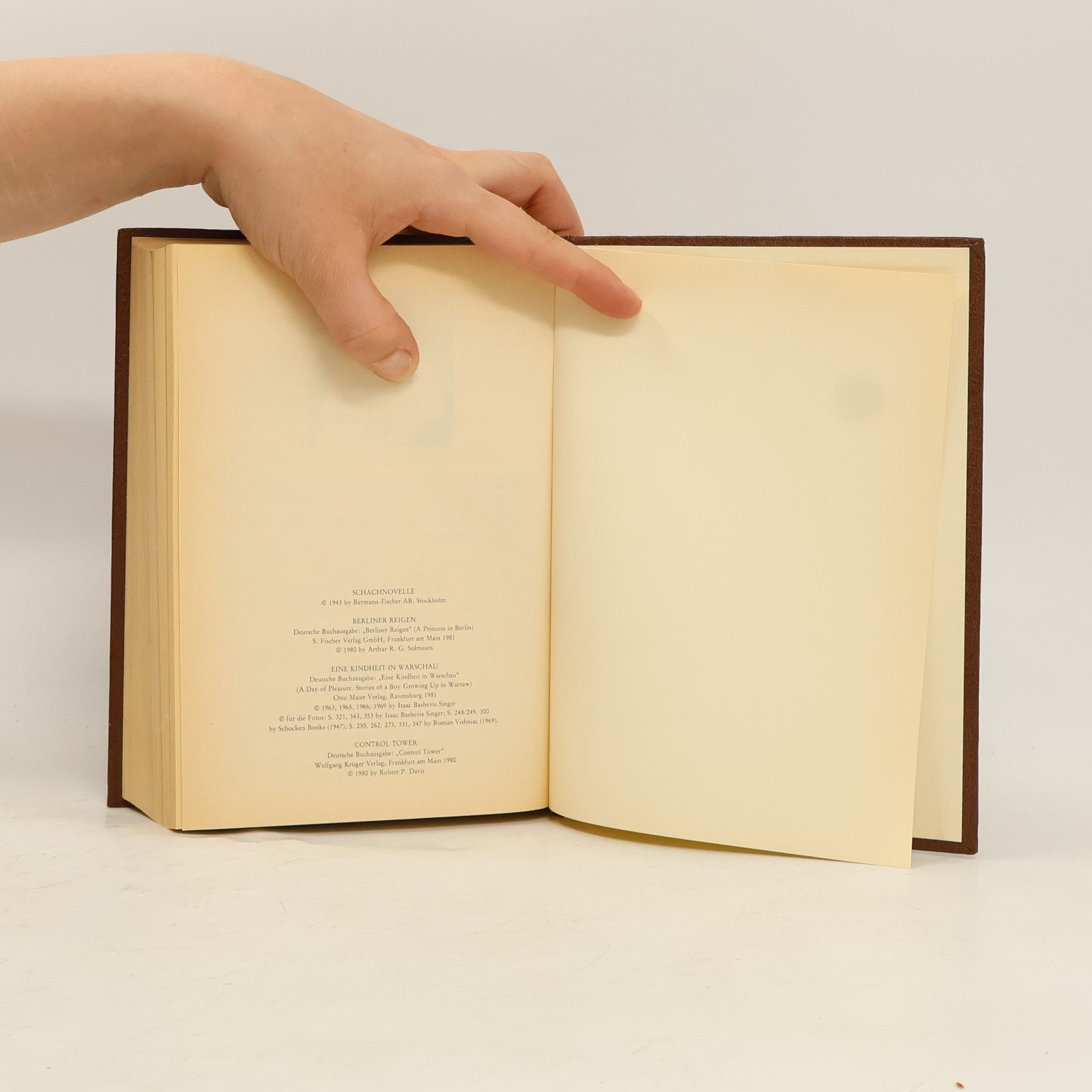Stefan Zweig Reader’s Digest Auswahlbücher. Schachnovelle. Berliner Reigen. Eine Kindheit in Warschau. Control Tower