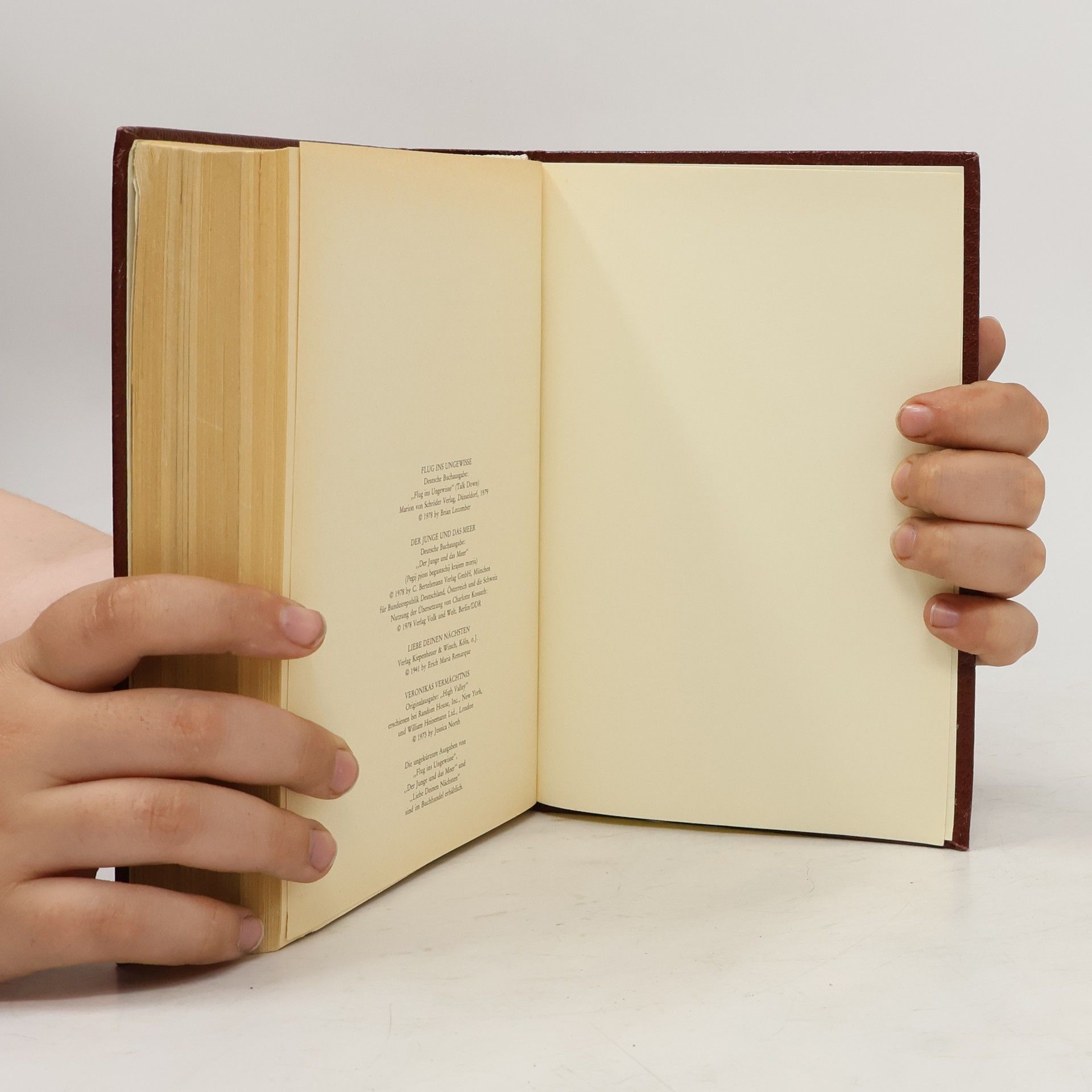 Jessica North Readers Digest Auswahlbücher: Flug ins Ungewisse. Der Junge und das Meer. Liebe Deinen Nächsten. Veronikas Vermächtnis
