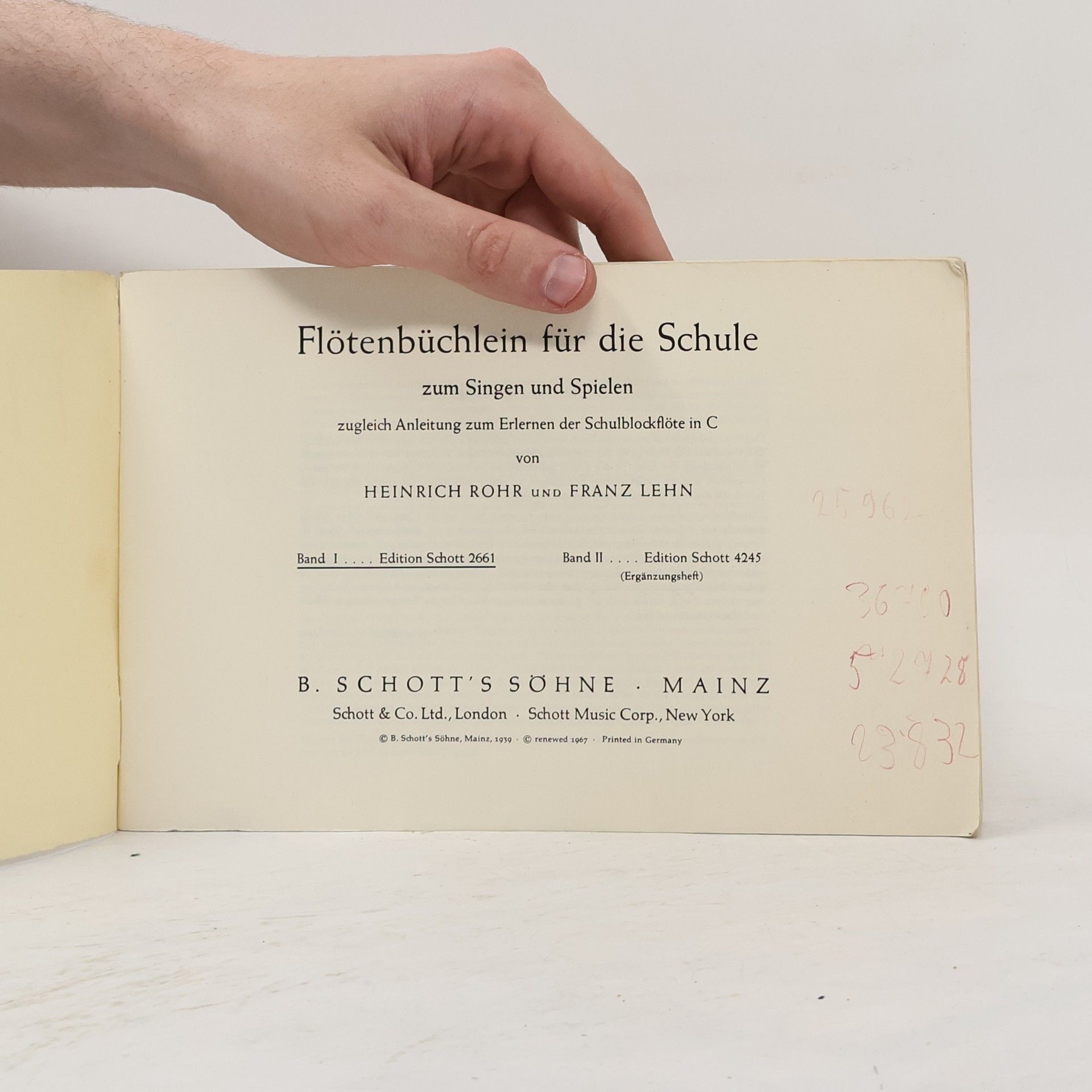 Franz Lehn Flötenbüchlein für die Schule. Band 1