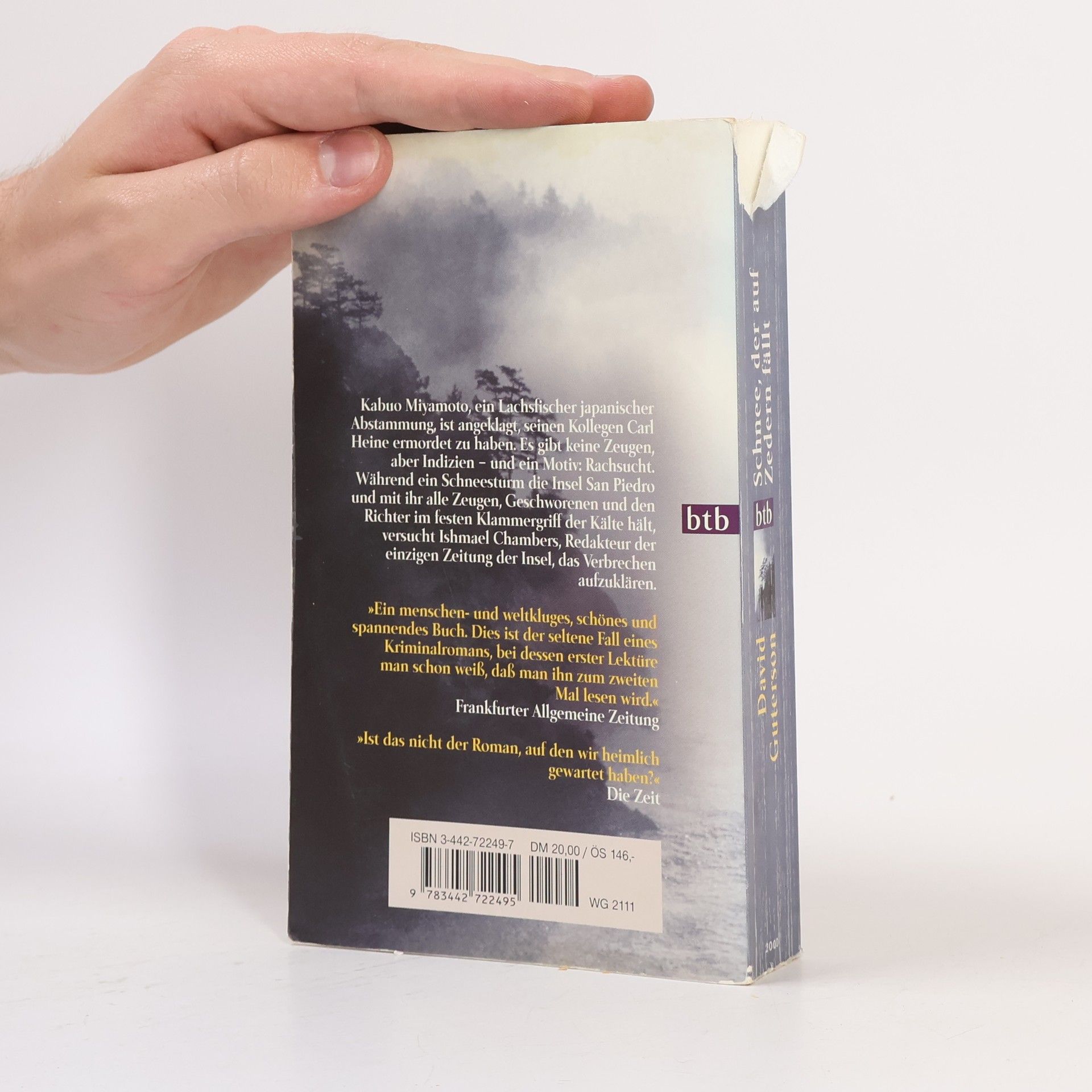 David Guterson Schnee, der auf Zedern fällt