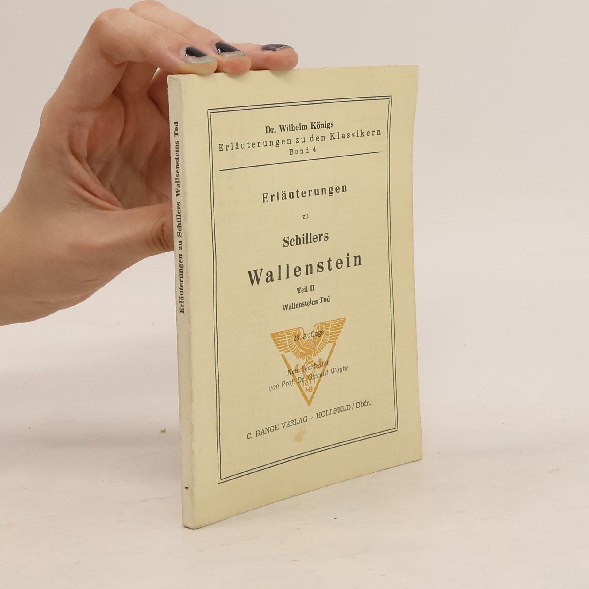 Erläuterungen zu Schillers Wallenstein, Teil II : Wallensteins Tod