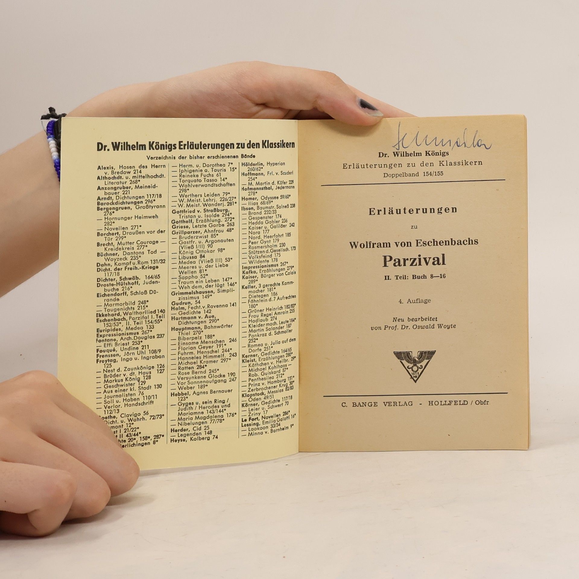 Wolfram von Eschenbach Erläuterungen zu den Klassikern. Parzival II. Teil: Buch 8-16