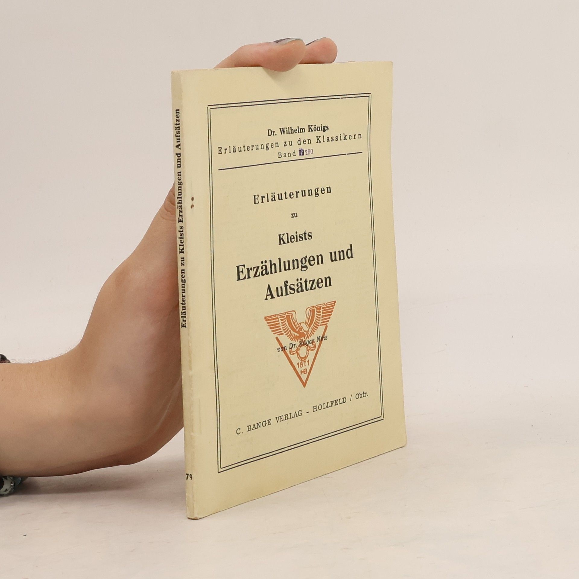 Edgar Neis Erläuterungen zu Kleists Erzählungen und Aufsätzen