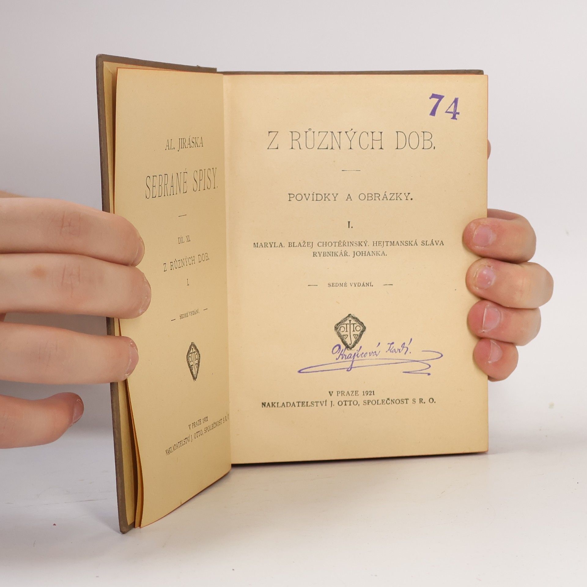 Al. Jiráska Z různých dob I. Díl XI. Sebrané spisy