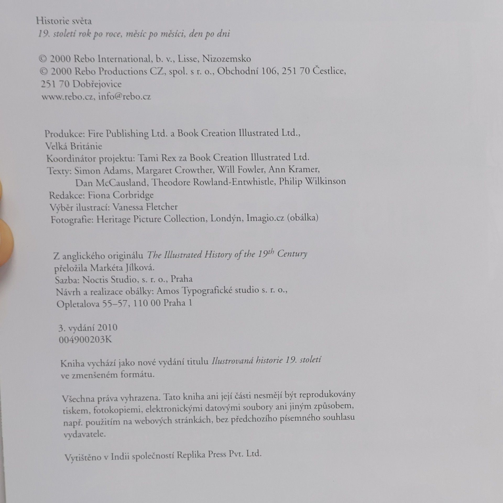 Simon Adams Ilustrovaná encyklopedie Historie světa, 19. století rok po roce, měsíc po měsíci, den po dni